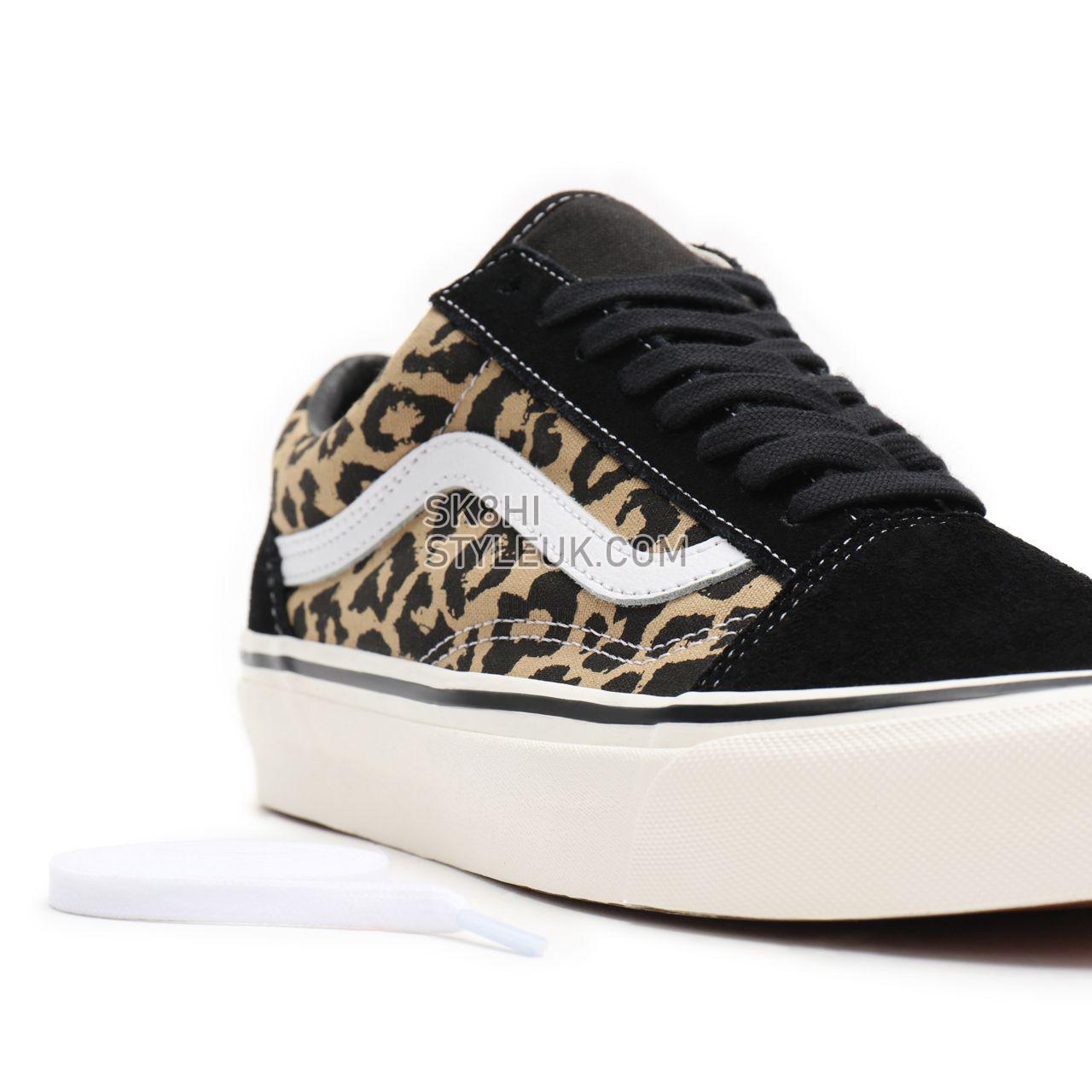 Vans Anahiem Factory Old Skool 36 DX Black Classic Mens Womens - (Anaheim Factory) black/tan leopard VN0A54F39GI Shoes