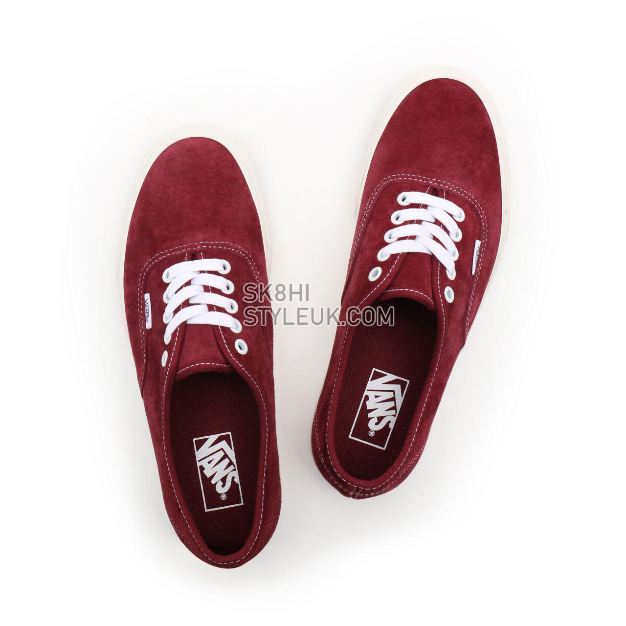 Vans Pig Suede Authentic Red Classic Mens Womens - (Pig Suede) pomegranate/snow white VN0A5HZS9G8 Shoes