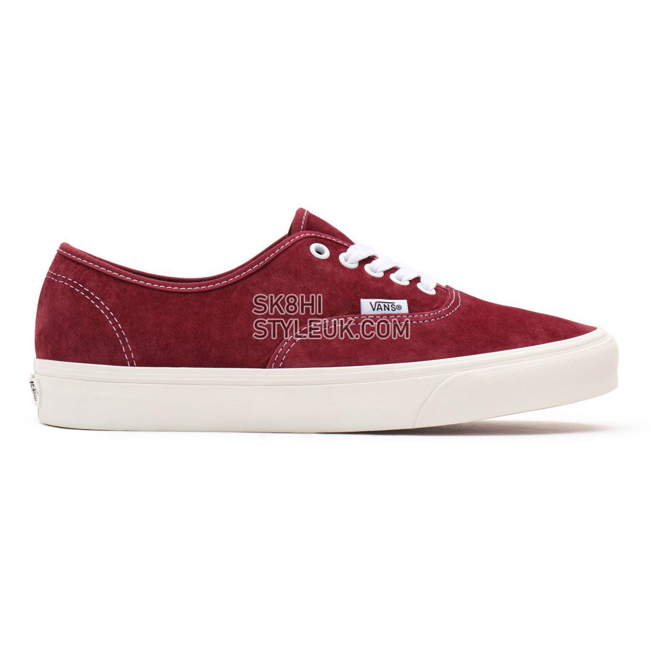 Vans Pig Suede Authentic Red Classic Mens Womens - (Pig Suede) pomegranate/snow white VN0A5HZS9G8 Shoes