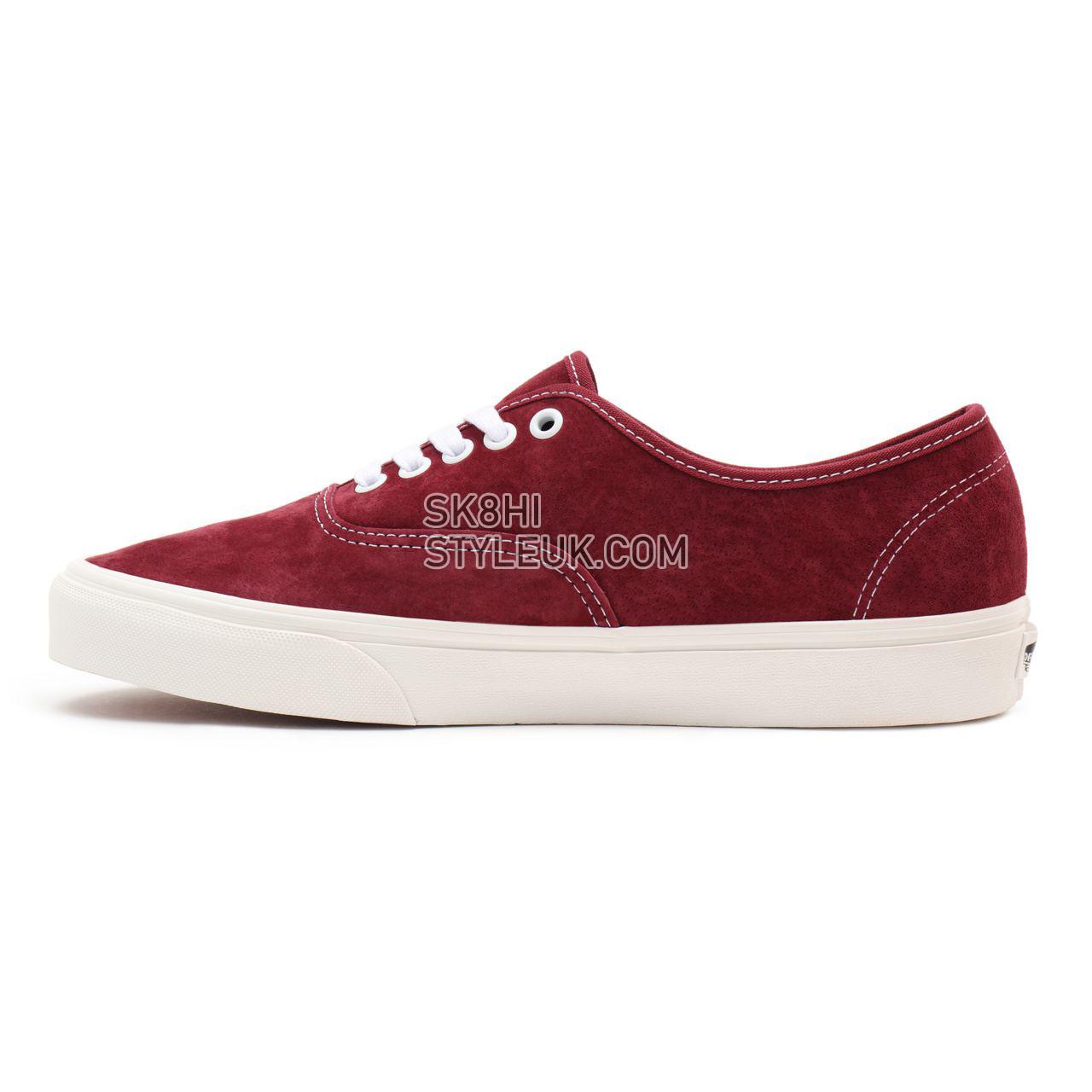 Vans Pig Suede Authentic Red Classic Mens Womens - (Pig Suede) pomegranate/snow white VN0A5HZS9G8 Shoes