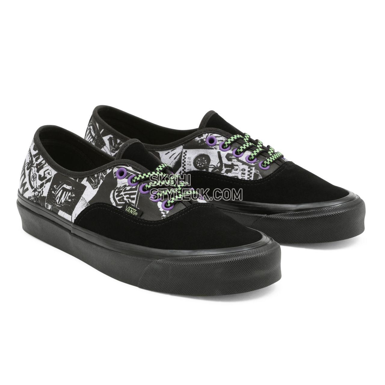 Vans Halloween Punk Authentic 44 DX Black Classic Mens Womens - (Halloween Punk) Black/True White VN0A38ENBCJ Shoes