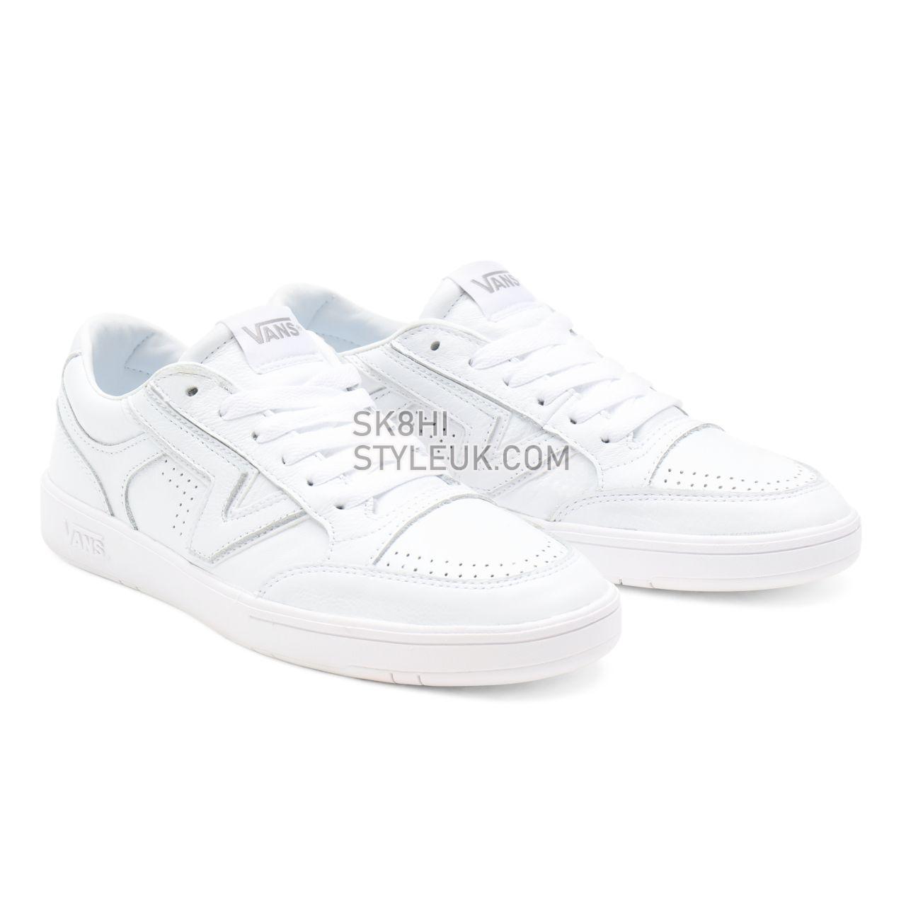 Vans Leather Lowland Comfycush White Classic Mens Womens - (Leather) True White/True White VN0A4TZYOER Shoes