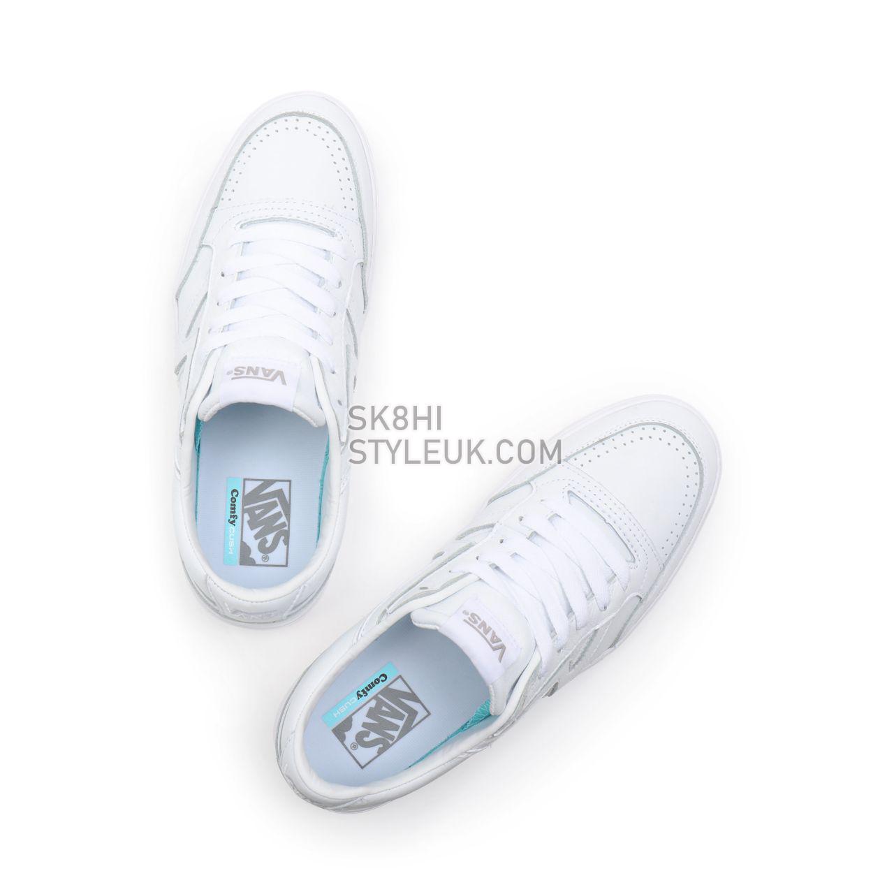 Vans Leather Lowland Comfycush White Classic Mens Womens - (Leather) True White/True White VN0A4TZYOER Shoes