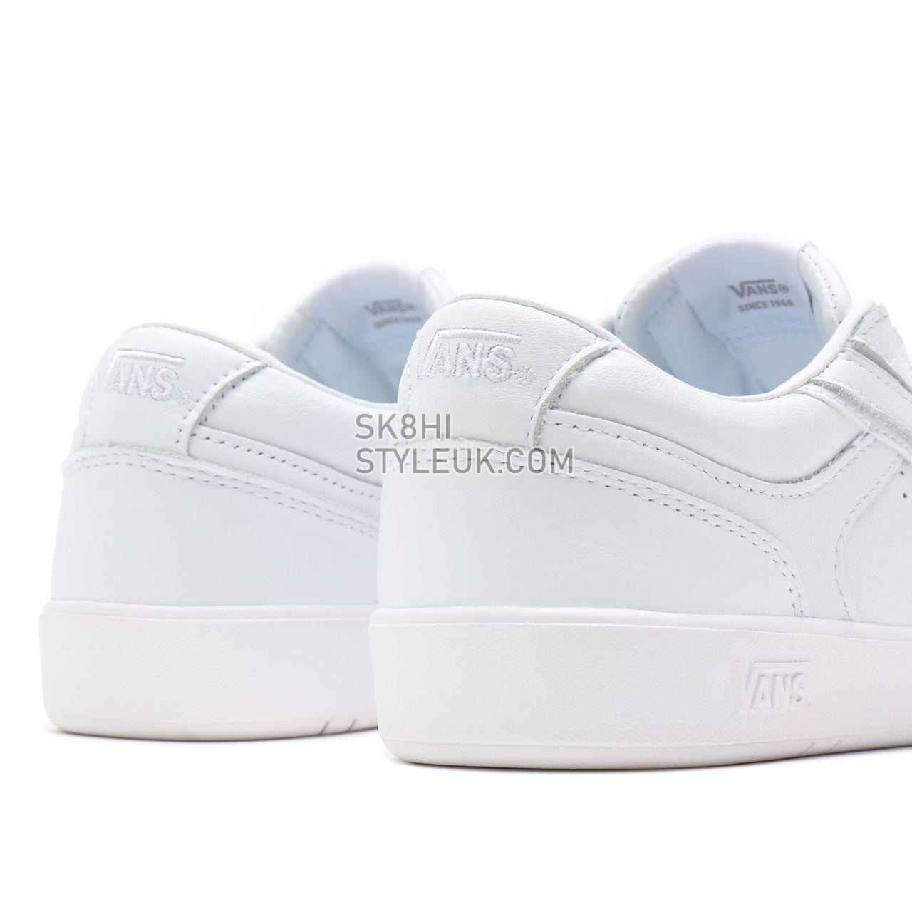 Vans Leather Lowland Comfycush White Classic Mens Womens - (Leather) True White/True White VN0A4TZYOER Shoes