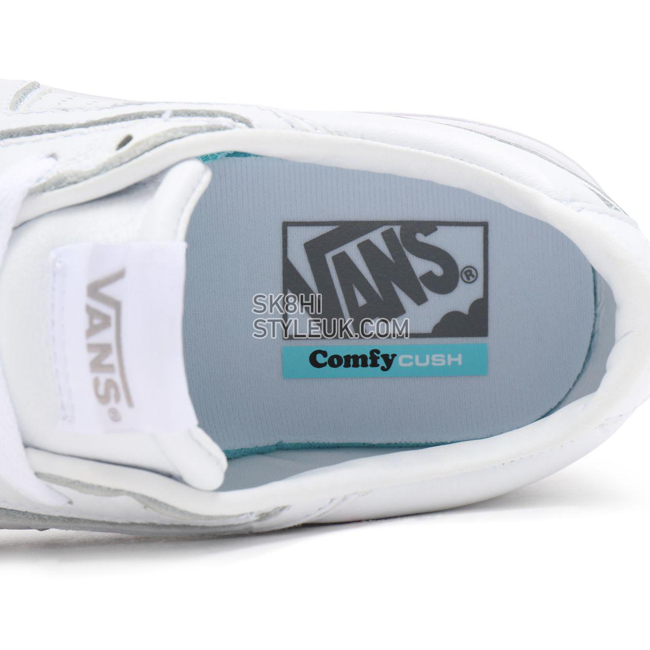 Vans Leather Lowland Comfycush White Classic Mens Womens - (Leather) True White/True White VN0A4TZYOER Shoes