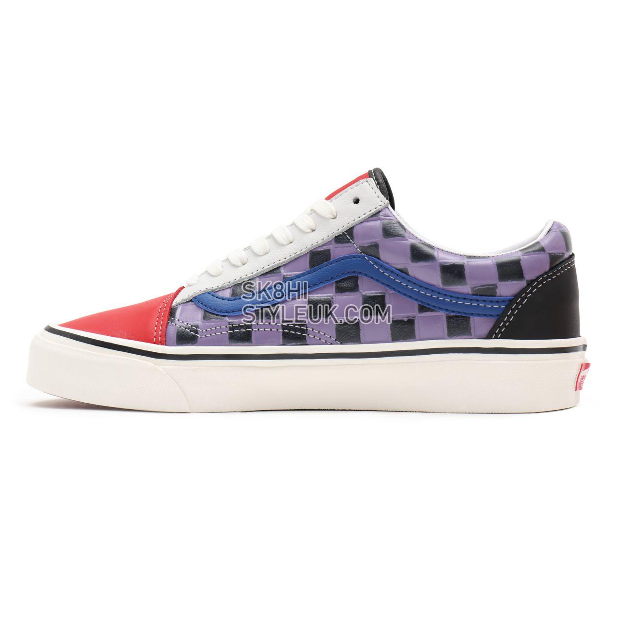 Vans Anahiem Factory Old Skool 36 DX Multicolour Classic Mens Womens - (Anaheim Factory) leather check/multi/red VN0A54F39XM Sho