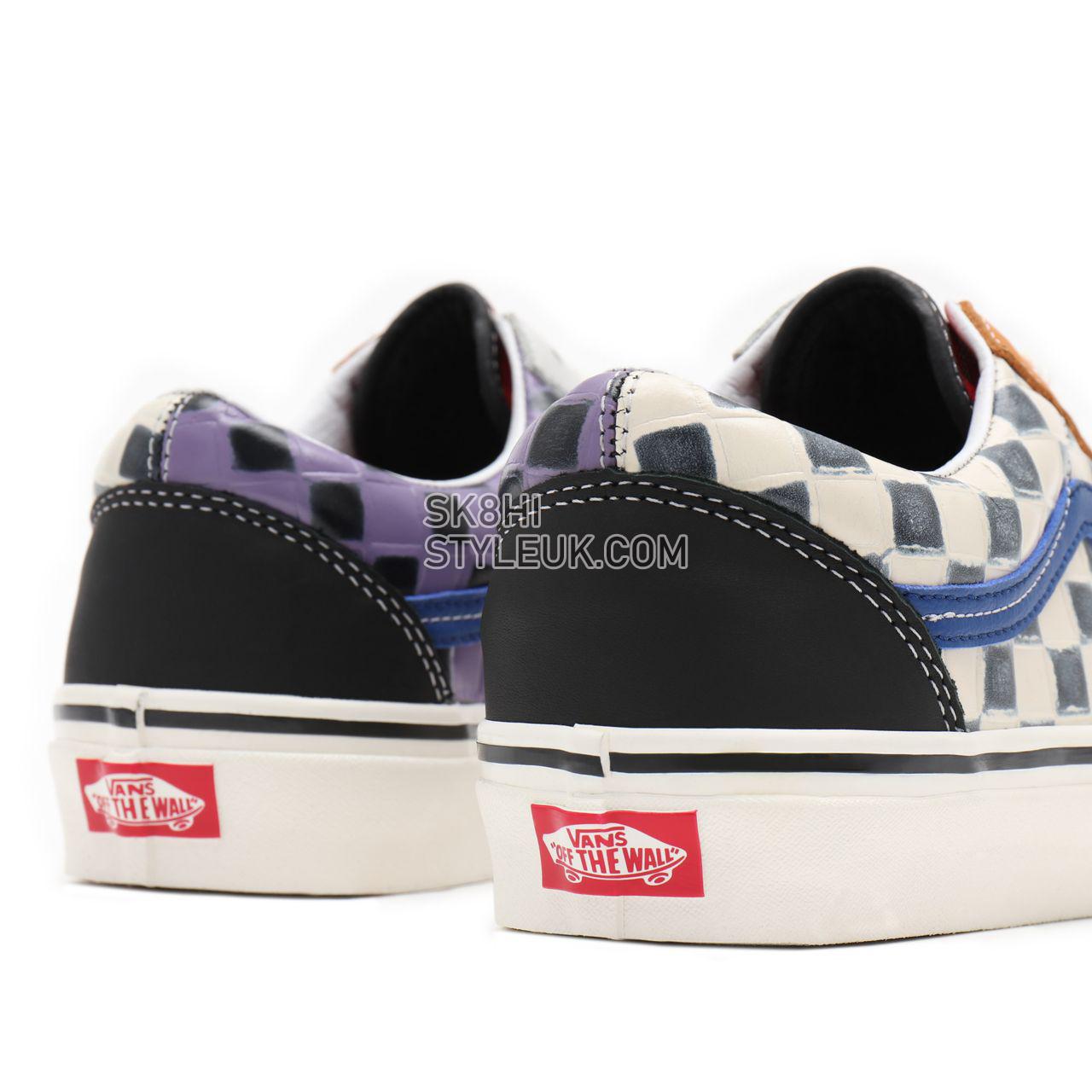 Vans Anahiem Factory Old Skool 36 DX Multicolour Classic Mens Womens - (Anaheim Factory) leather check/multi/red VN0A54F39XM Sho