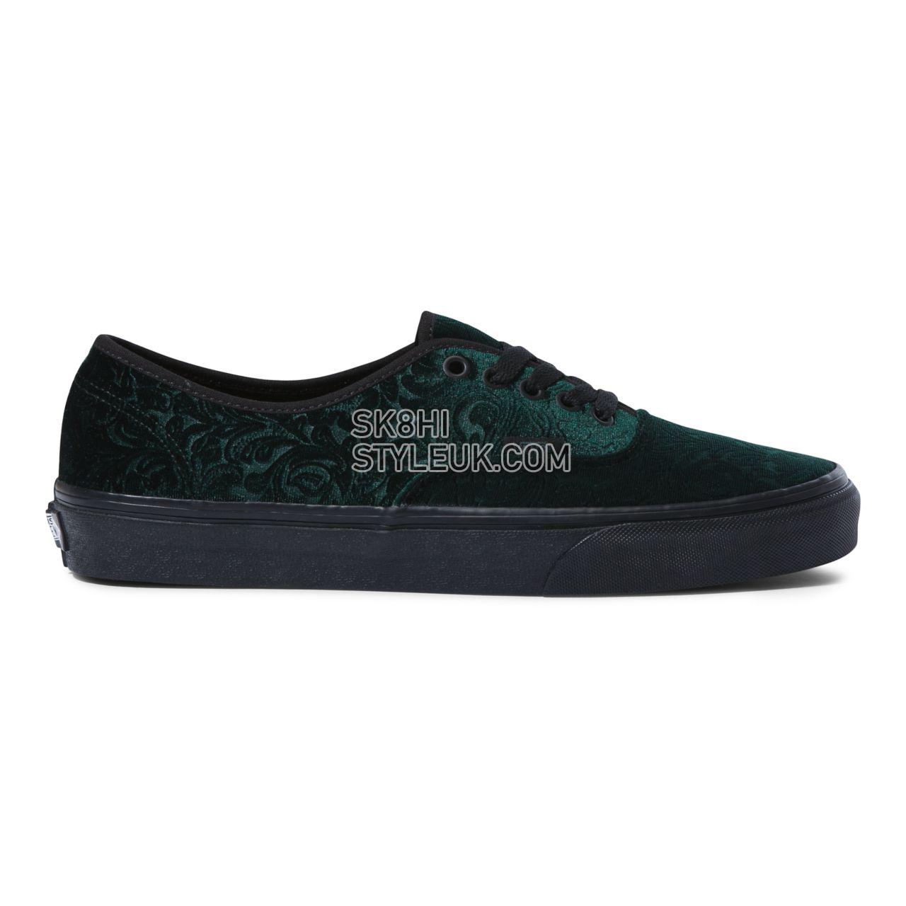 Vans Velvet Authentic Green Classic Mens Womens - (Velvet) Jungle Green/Black VN0A5KRD8E8 Shoes