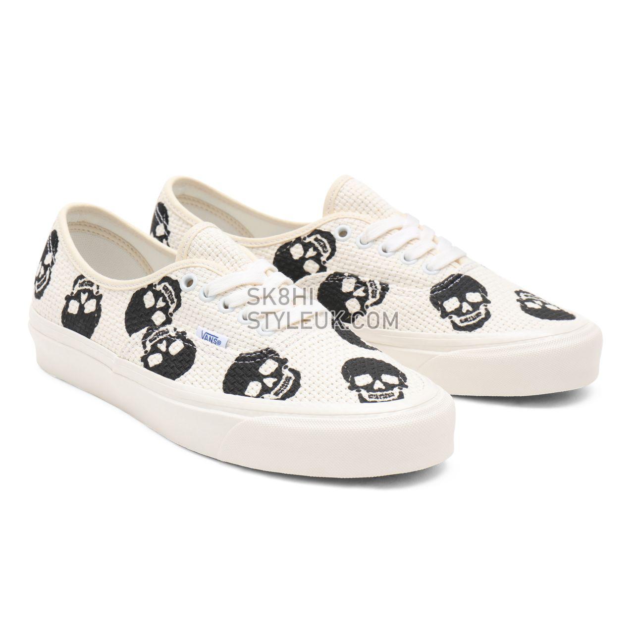 Vans Anaheim Factory Authentic 44 DX White Classic Mens Womens - (Anaheim Factory) needlepoint/skulls VN0A54F29GN Shoes