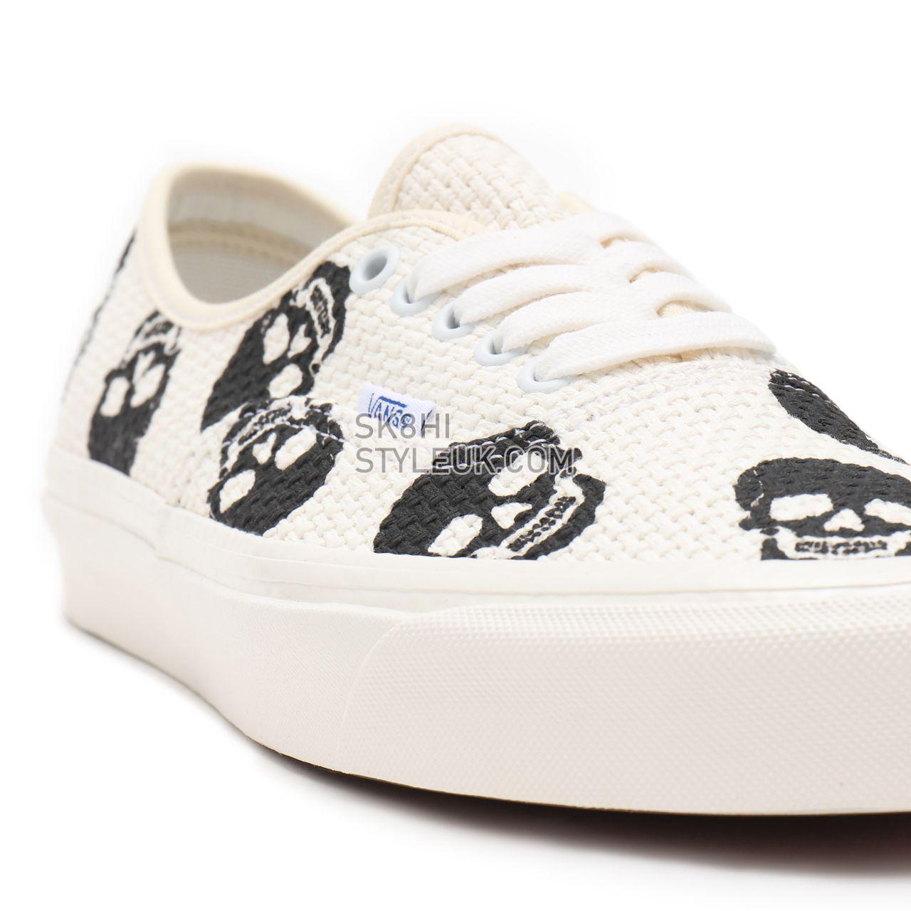 Vans Anaheim Factory Authentic 44 DX White Classic Mens Womens - (Anaheim Factory) needlepoint/skulls VN0A54F29GN Shoes