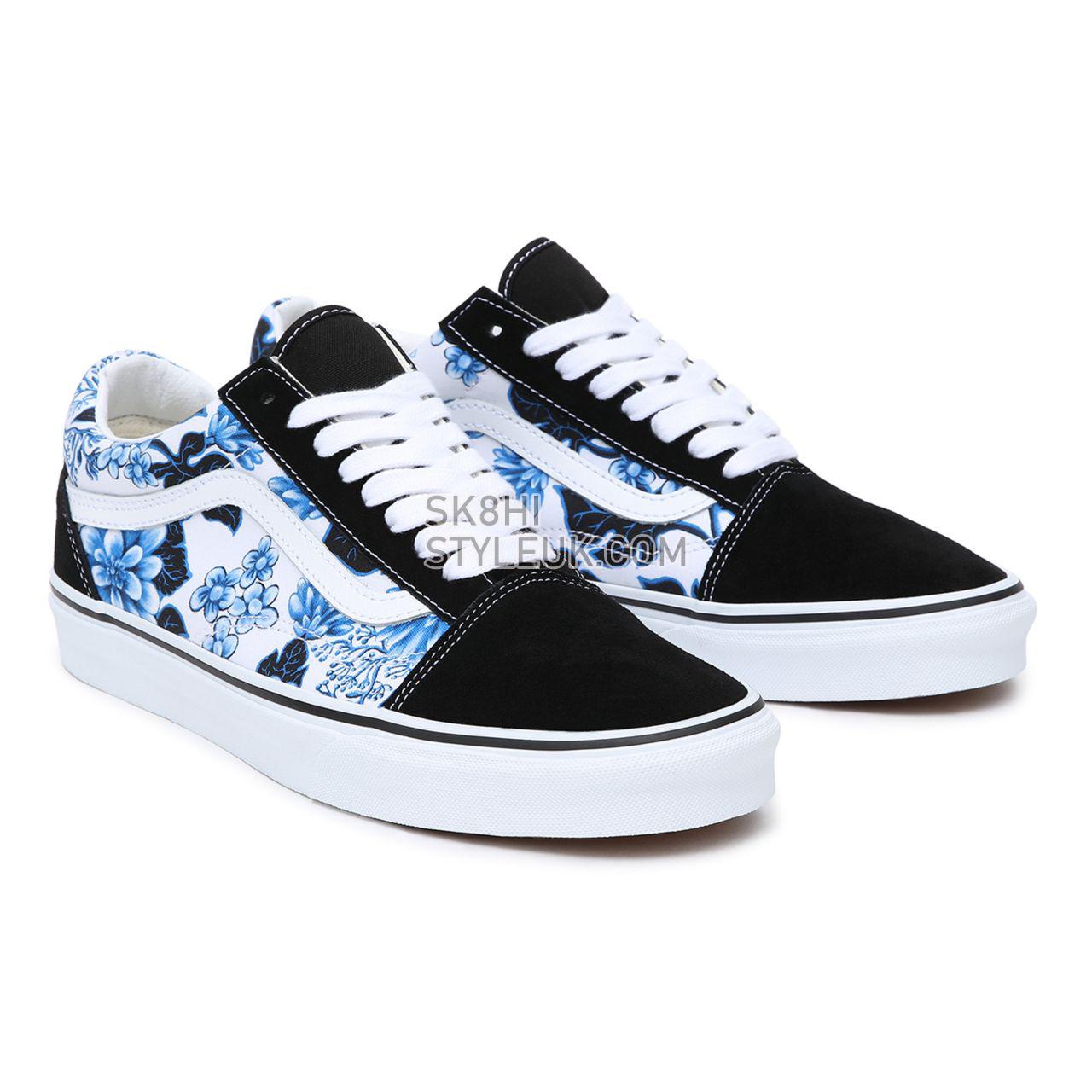 Vans Old Skool Floral Blue Classic Mens Womens - Blue/White VN0A7Q2JY6Z Shoes