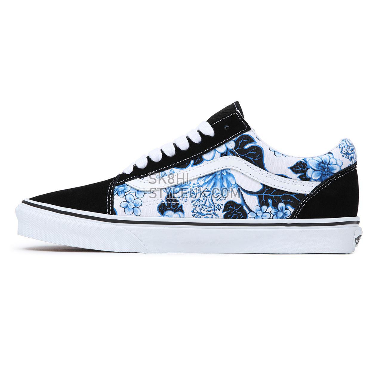 Vans Old Skool Floral Blue Classic Mens Womens - Blue/White VN0A7Q2JY6Z Shoes