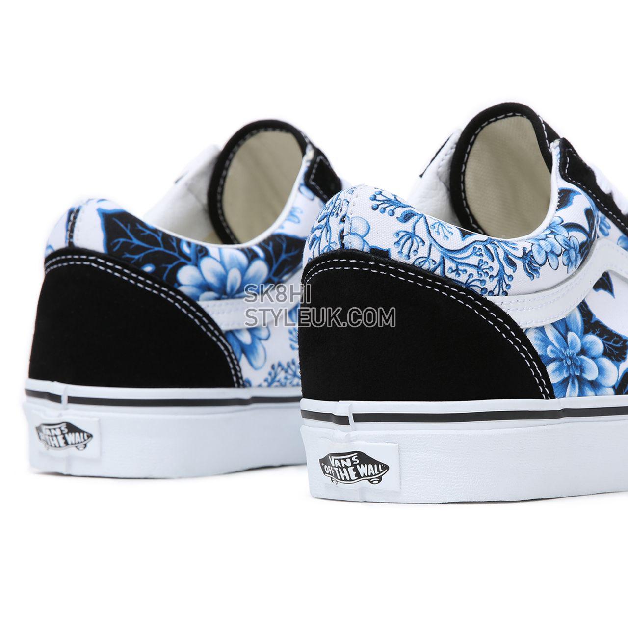 Vans Old Skool Floral Blue Classic Mens Womens - Blue/White VN0A7Q2JY6Z Shoes