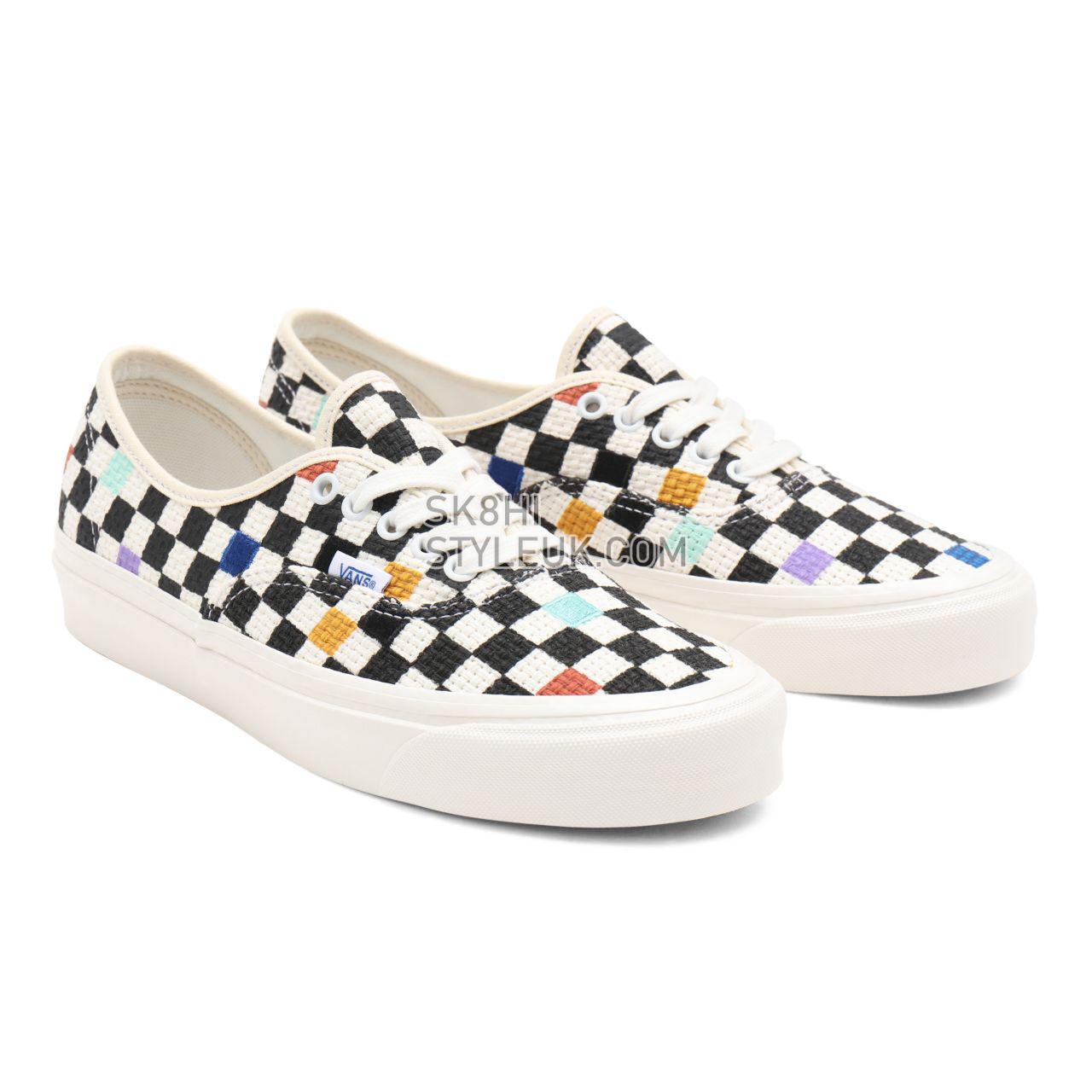 Vans Anaheim Factory Authentic 44 DX Black Classic Mens Womens - (Anaheim Factory) needlepoint/checkerboard VN0A54F29GL Shoes