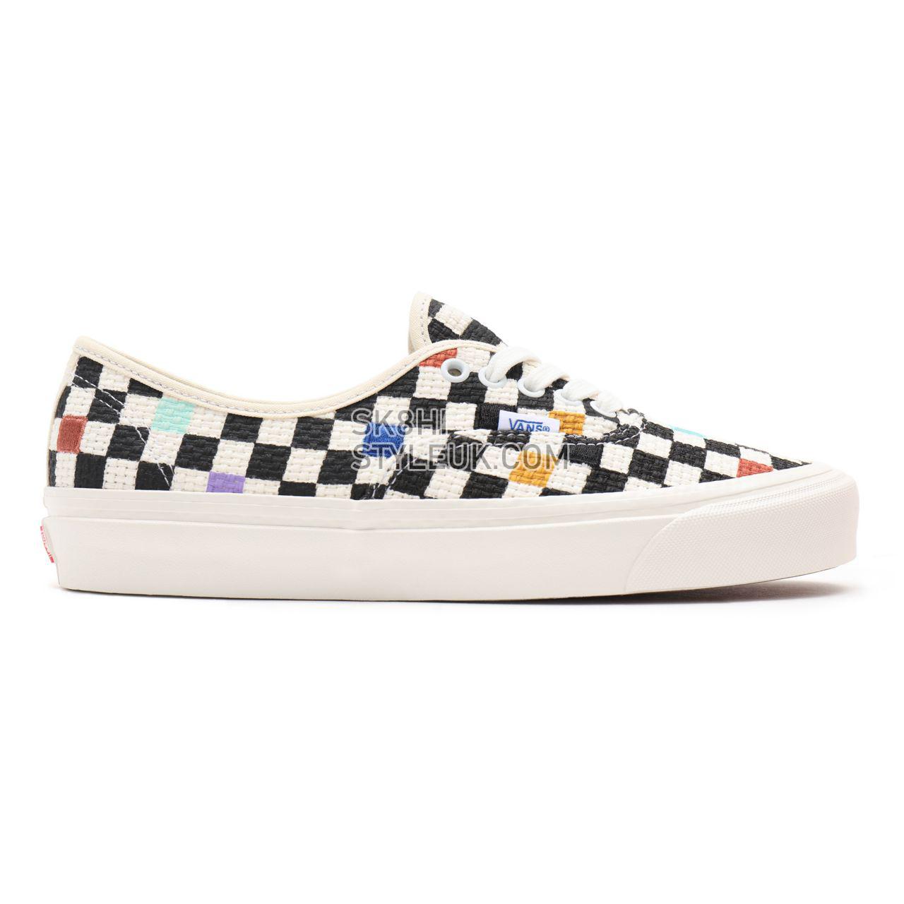 Vans Anaheim Factory Authentic 44 DX Black Classic Mens Womens - (Anaheim Factory) needlepoint/checkerboard VN0A54F29GL Shoes