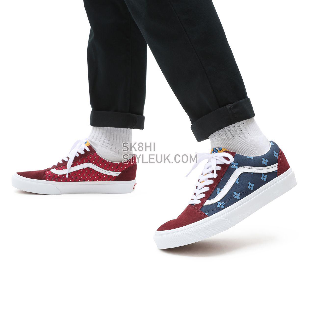 Vans Tie Print Mix Old Skool Multicolour Classic Mens Womens - (Tie Print Mix) port royale/multi VN0A38G19XI Shoes