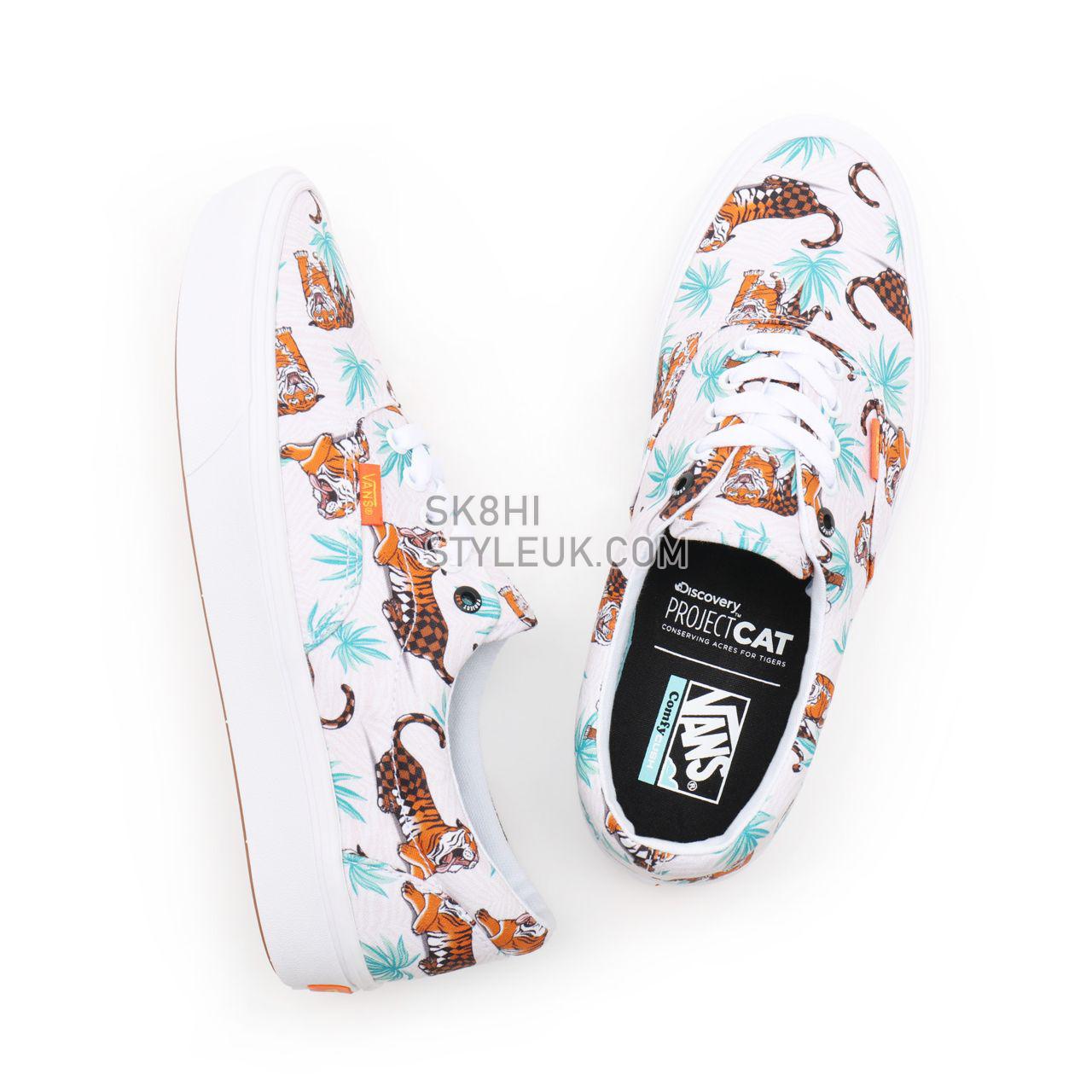 Vans x Project CAT ComfyCush Era White Classic Mens Womens - (Discovery) projectCAT/tiger check VN0A5DYB9KC Shoes