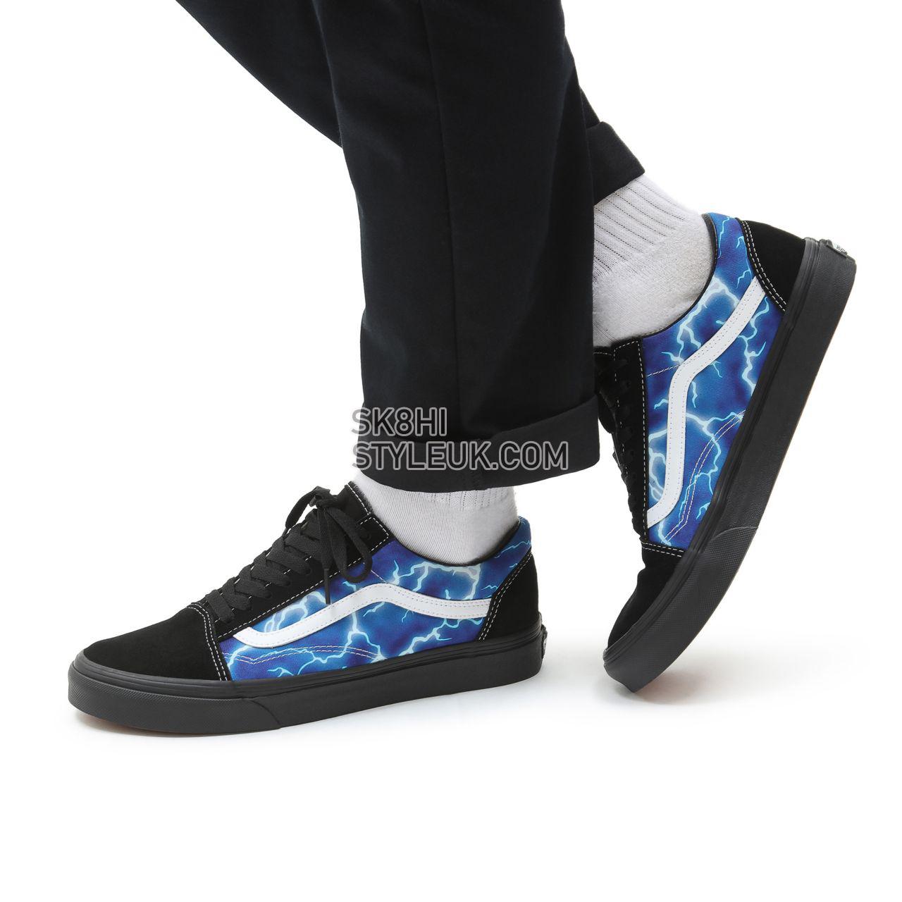 Vans Lightning Old Skool Blue Classic Mens Womens - (Lightning) black/blue VN0A3WKT9FT Shoes