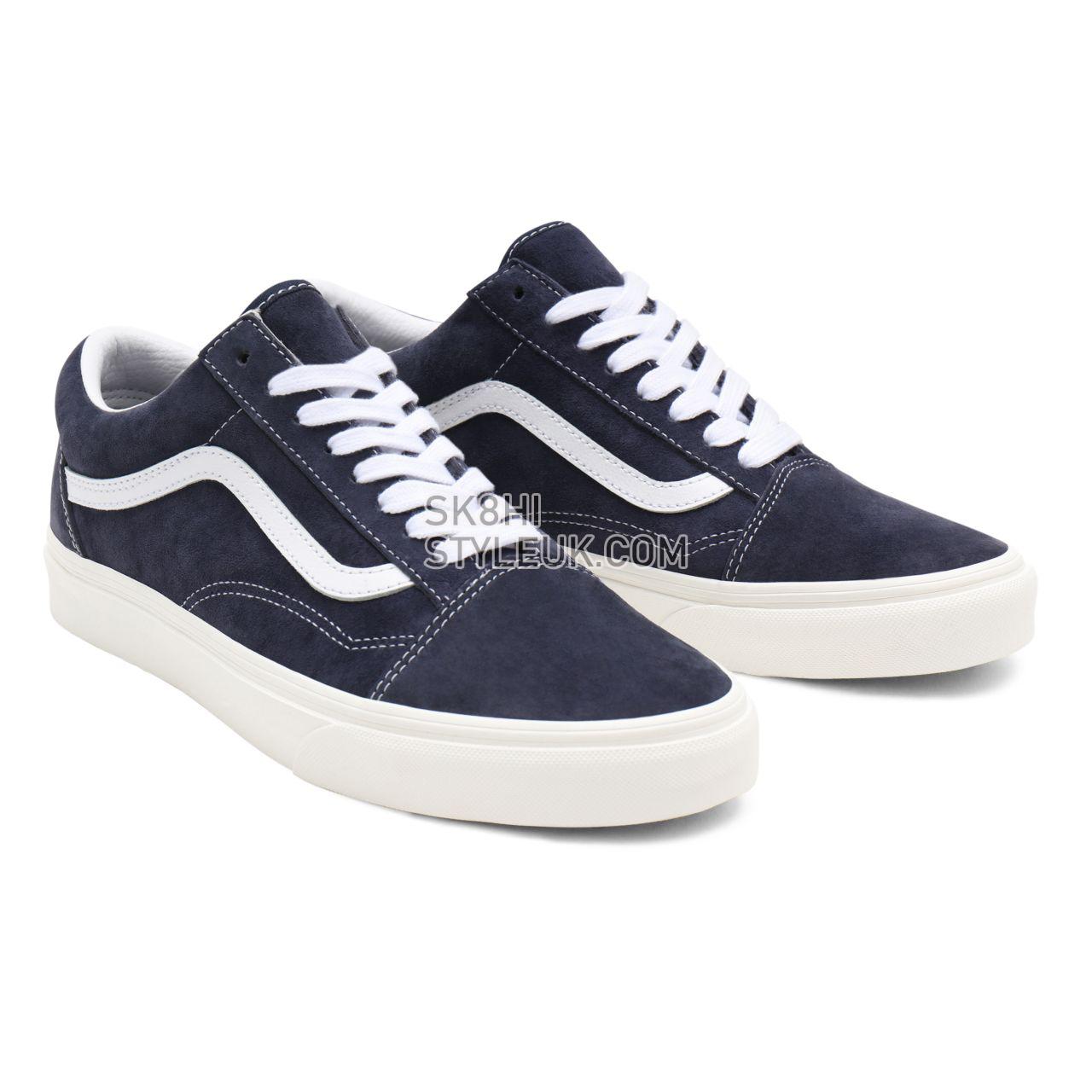 Vans Pig Suede Old Skool Blue Classic Mens Womens - (Pig Suede) parisian night/snow white VN0A38G19G5 Shoes