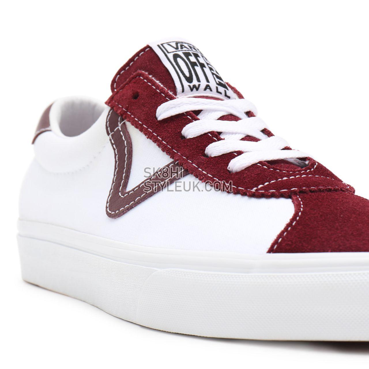 Vans Sport Red Classic Mens Womens - (Classic Sport) port royale/true white VN0A4BU69YI Shoes