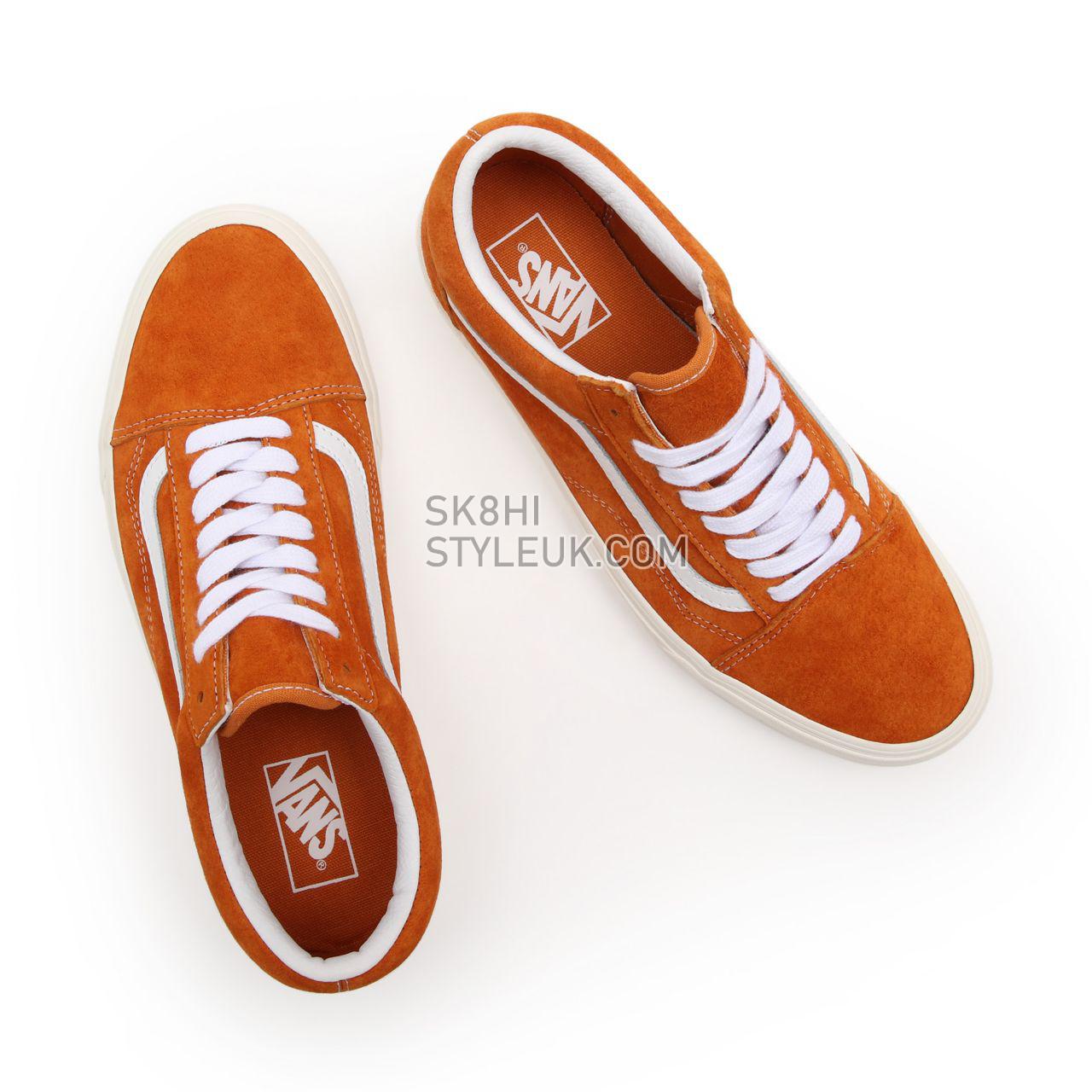 Vans Pig Suede Old Skool Orange Classic Mens Womens - (Pig Suede) desert sun/snow white VN0A38G19FZ Shoes