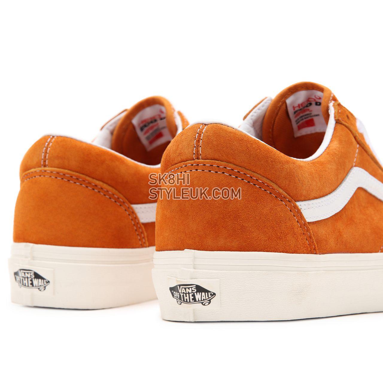 Vans Pig Suede Old Skool Orange Classic Mens Womens - (Pig Suede) desert sun/snow white VN0A38G19FZ Shoes