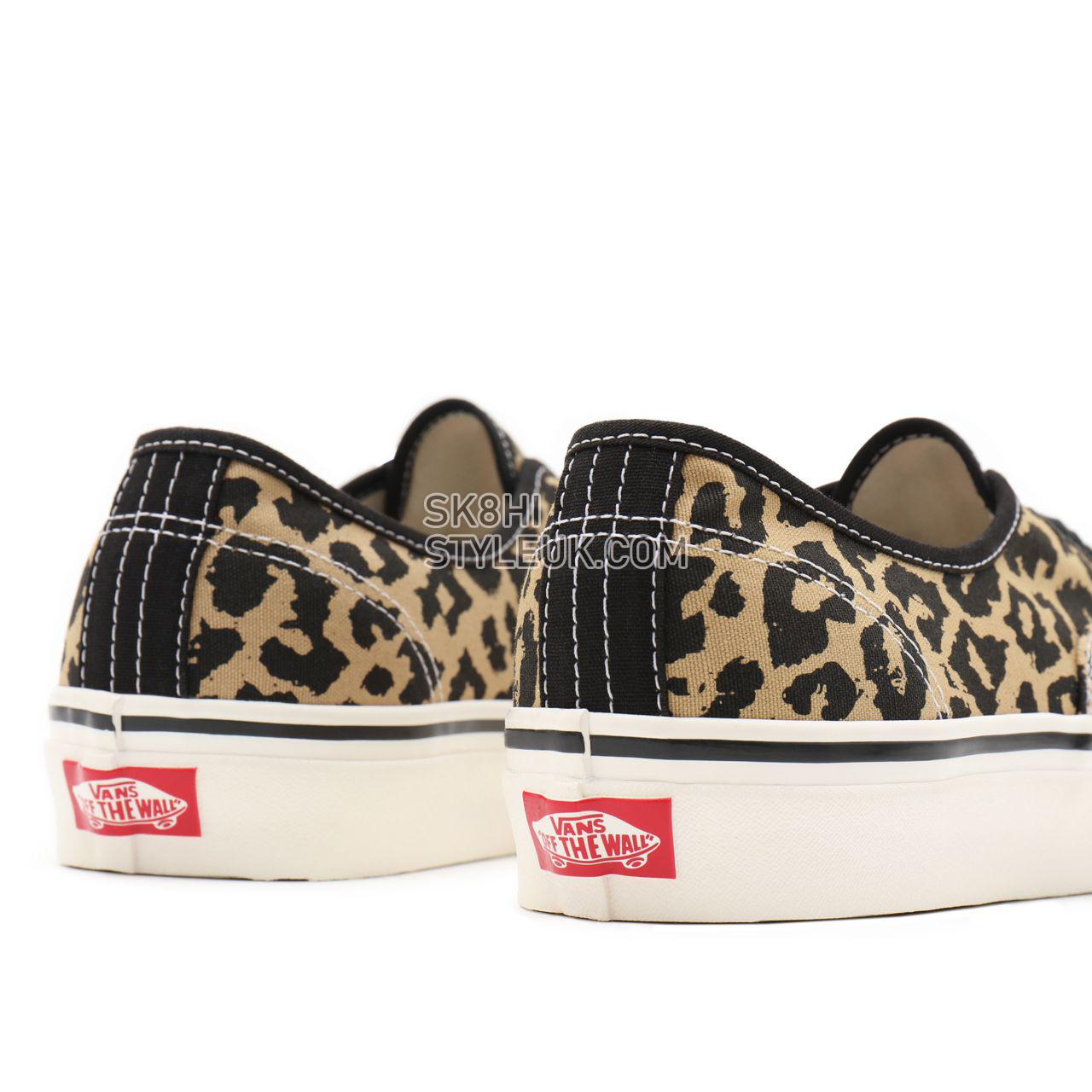 Vans Anaheim Factory Authentic 44 DX Black Classic Mens Womens - (Anaheim Factory) black/tan leopard VN0A54F29GI Shoes