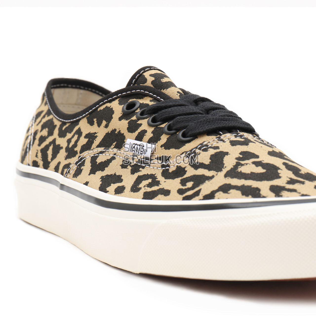 Vans Anaheim Factory Authentic 44 DX Black Classic Mens Womens - (Anaheim Factory) black/tan leopard VN0A54F29GI Shoes