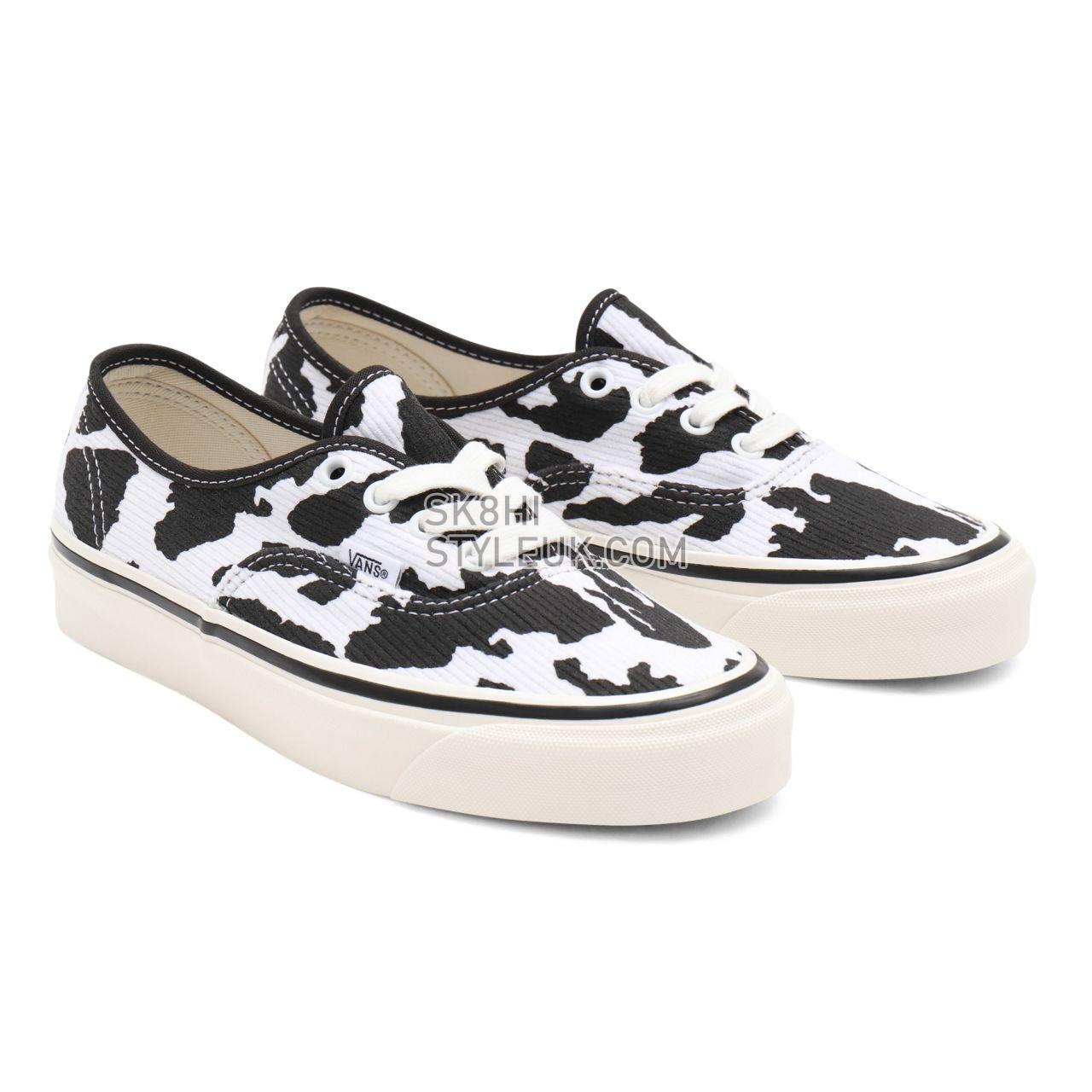 Vans Anaheim Factory Authentic 44 DX Black Classic Mens Womens - (Anaheim Factory) og white corduroy/og cow print VN0A54F29GP Sh