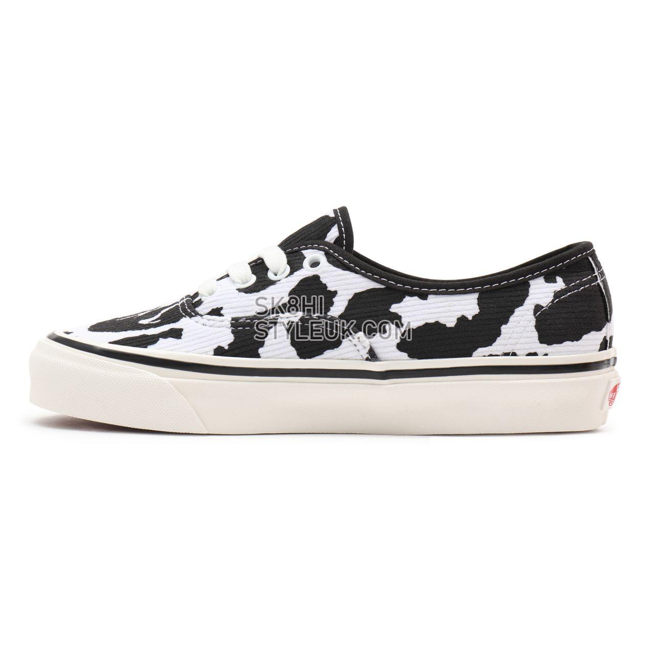 Vans Anaheim Factory Authentic 44 DX Black Classic Mens Womens - (Anaheim Factory) og white corduroy/og cow print VN0A54F29GP Sh