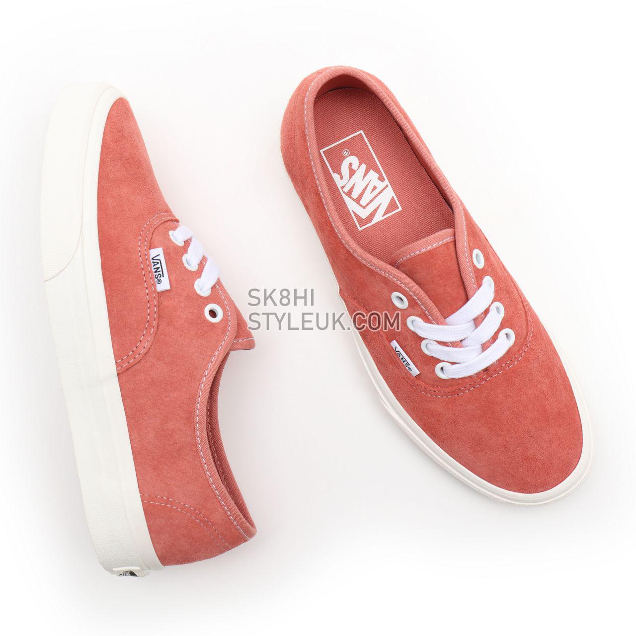 Vans Pig Suede Authentic Pink Classic Mens Womens - (Pig Suede) terra cotta/snow white VN0A5HZS9GA Shoes