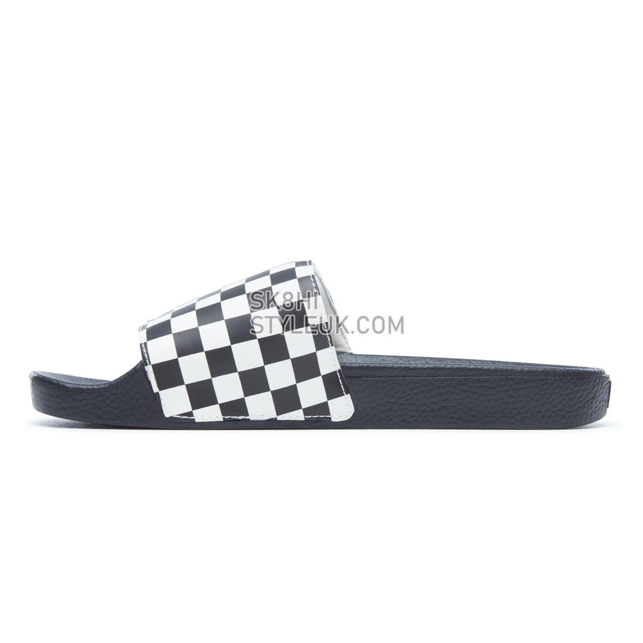 Vans Checkerboard Slide-On Sandals Mens Womens - White V4KIIP9 Shoes