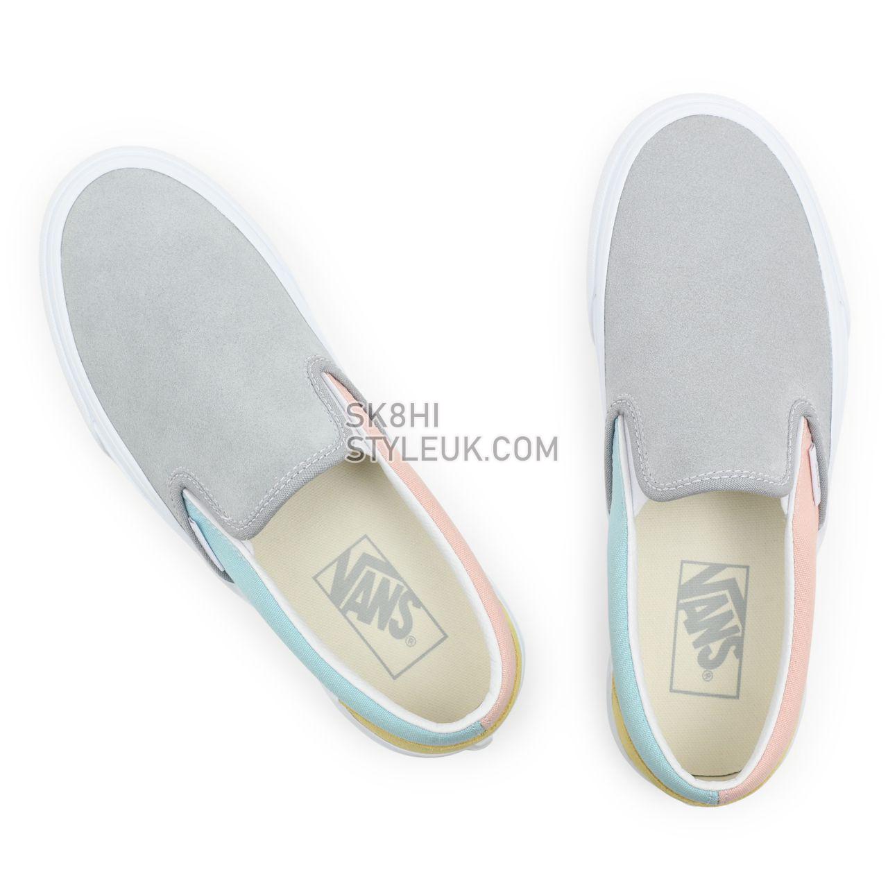 Vans Colour Block Classic Slip-On Platform Grey Classic Womens - (Color Block) Pastel/True White VN0A3JEZ8OJ Shoes