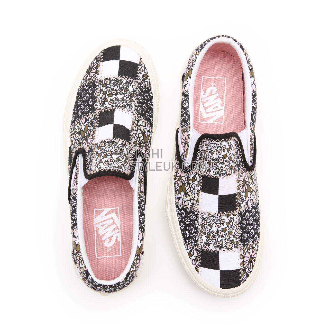 Vans Patchwork Floral Classic Slip-On Multicolour Classic Womens - (Patchwork Floral) multi/marshmallow VN0A33TB9FY Shoes