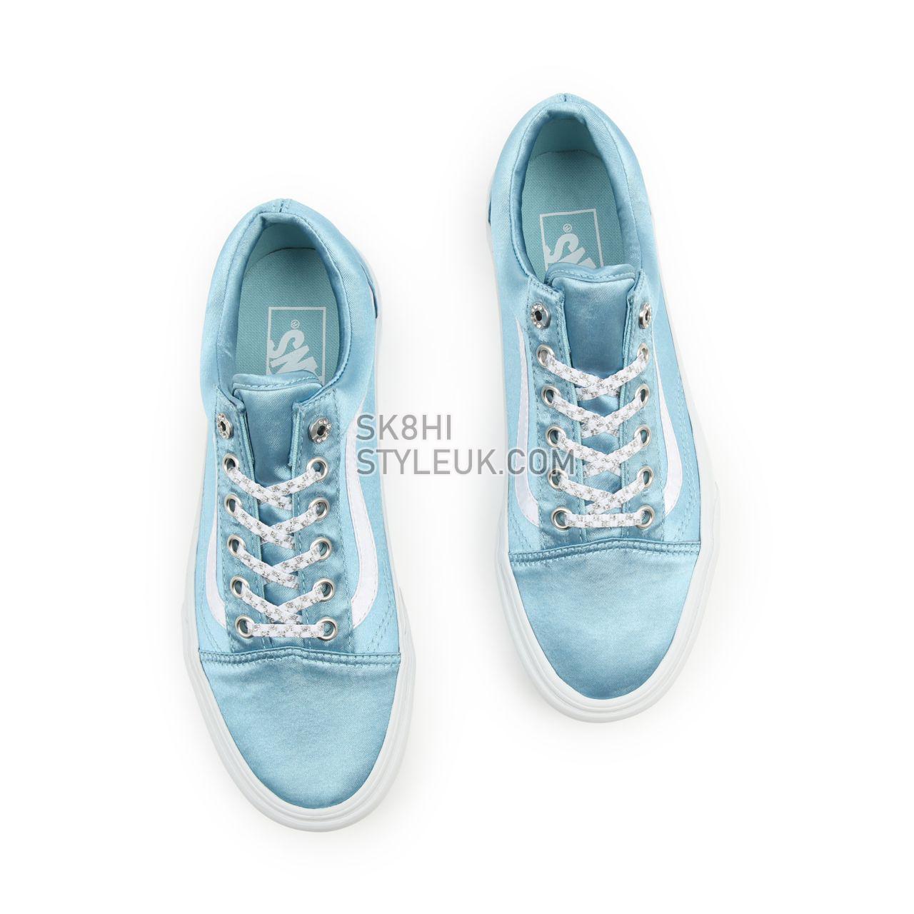 Vans Sparkle Check Old Skool Platform Blue Classic Womens - (Sparkle Check) Aquatic/True White VN0A5KRGA44 Shoes