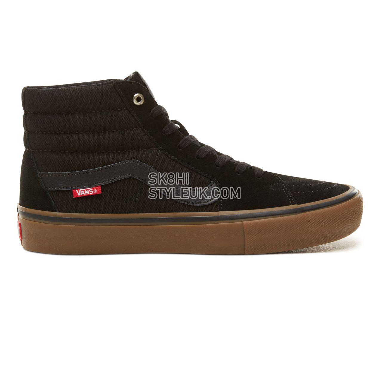 Vans Sk8-Hi Pro Classic Mens Womens - Black-Gum VN000VHGB9M Shoes