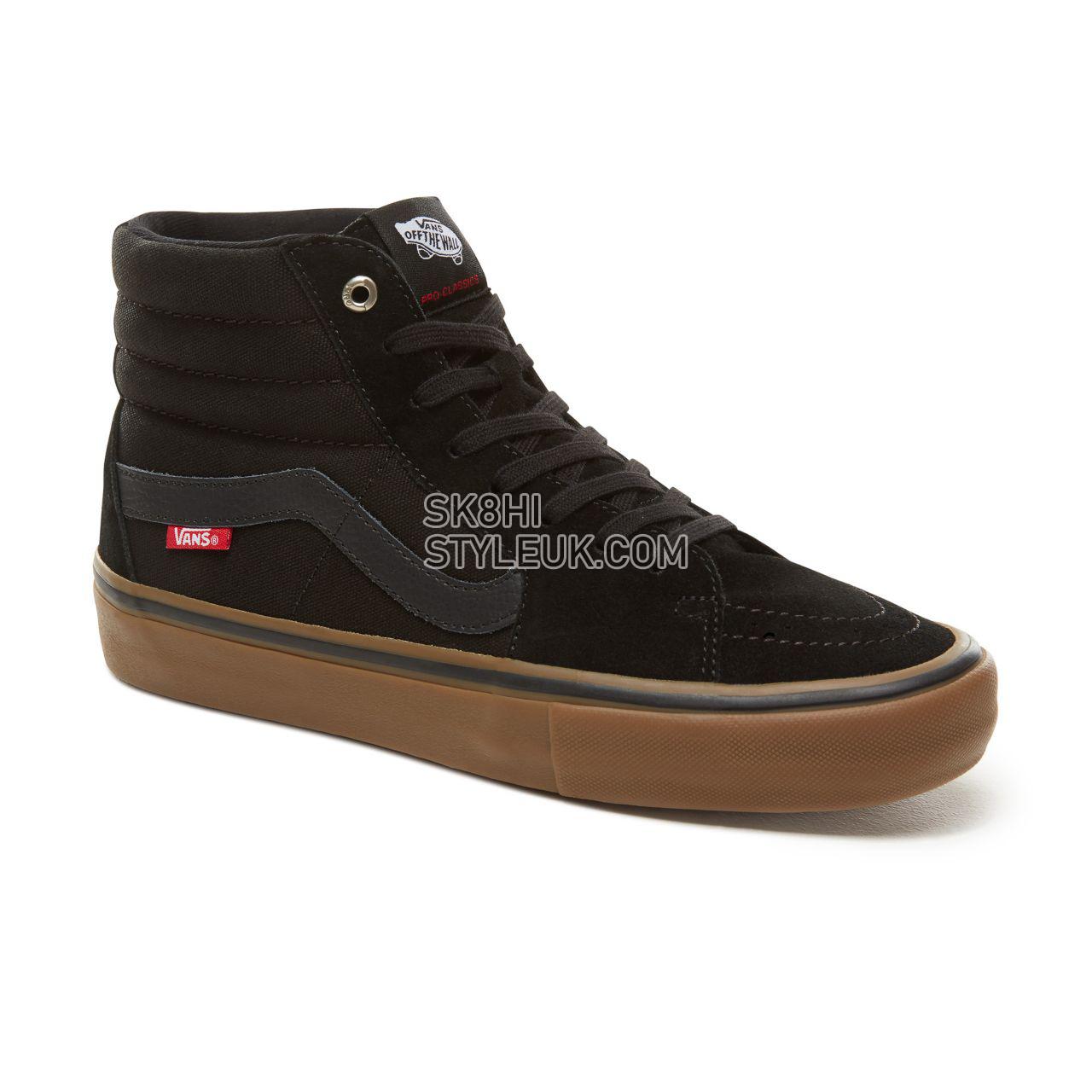 Vans Sk8-Hi Pro Classic Mens Womens - Black-Gum VN000VHGB9M Shoes