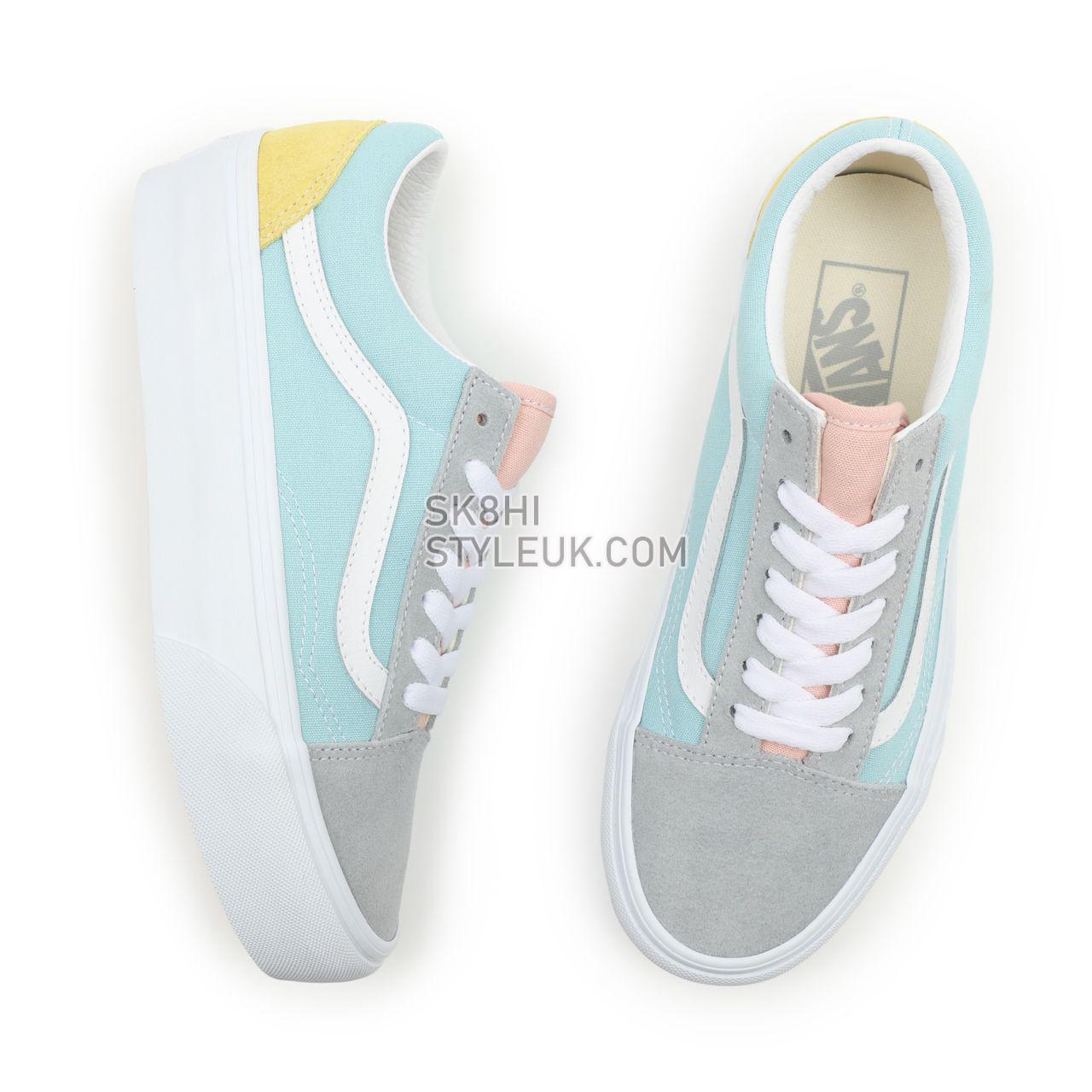 Vans Colour Block Old Skool Platform Grey Classic Womens - (Color Block) Pastel/True White VN0A5KRG8OJ Shoes