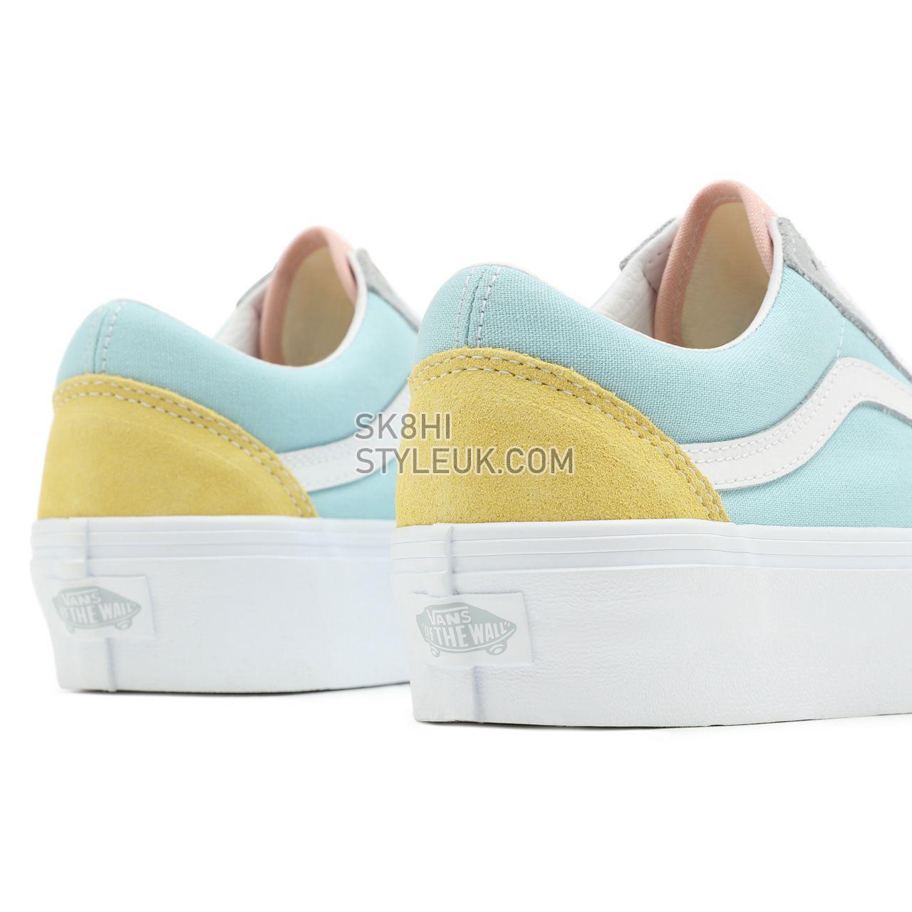 Vans Colour Block Old Skool Platform Grey Classic Womens - (Color Block) Pastel/True White VN0A5KRG8OJ Shoes