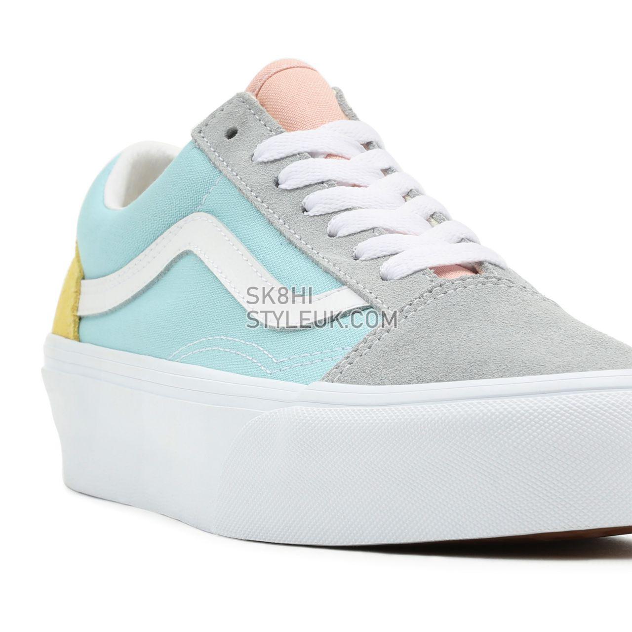 Vans Colour Block Old Skool Platform Grey Classic Womens - (Color Block) Pastel/True White VN0A5KRG8OJ Shoes