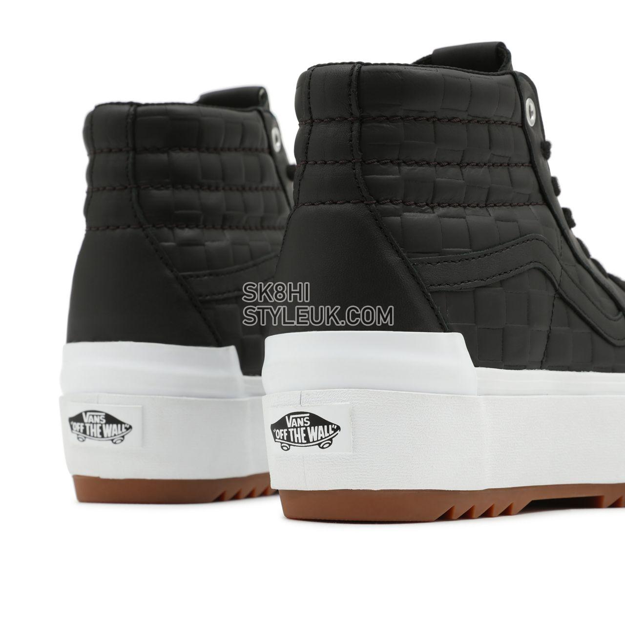 Vans Emboss Check Sk8-Hi Stacked Black Classic Womens - (Emboss Check) Black/True White VN0A4BTWA5S Shoes