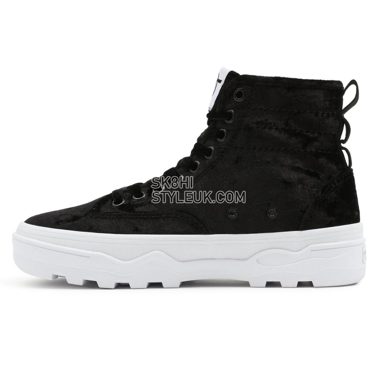 Vans Crushed Velvet Sentry WC Black Classic Womens - (Crushed Velvet) Black/True White VN0A4P3KA8J Shoes