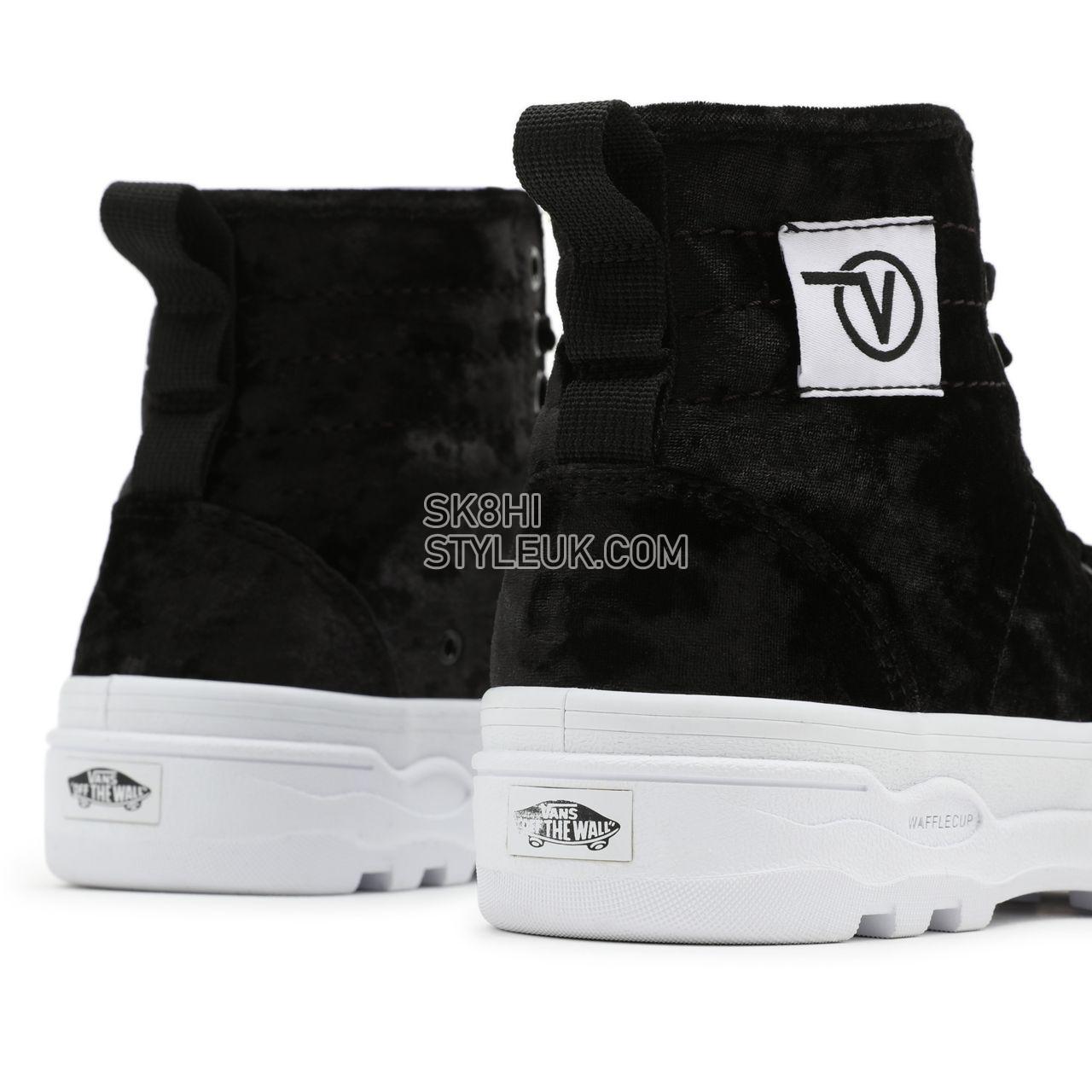 Vans Crushed Velvet Sentry WC Black Classic Womens - (Crushed Velvet) Black/True White VN0A4P3KA8J Shoes