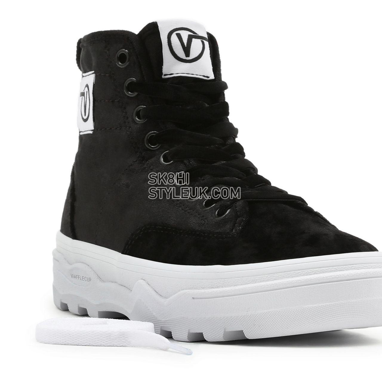 Vans Crushed Velvet Sentry WC Black Classic Womens - (Crushed Velvet) Black/True White VN0A4P3KA8J Shoes