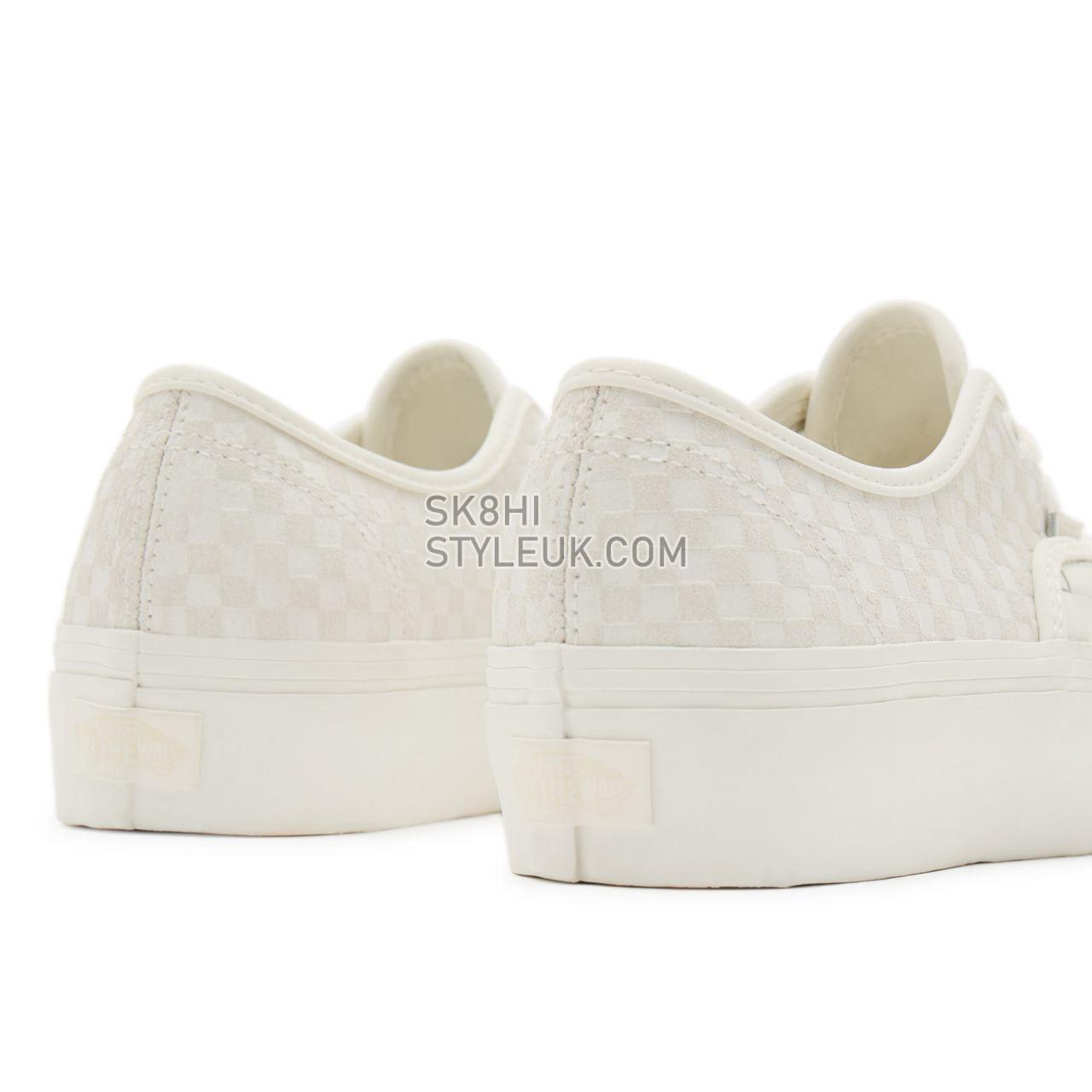 Vans Authentic Platform 2.0 Woven White Classic Womens - (Woven) leather/blanc de blanc VN0A5KXA9GY Shoes