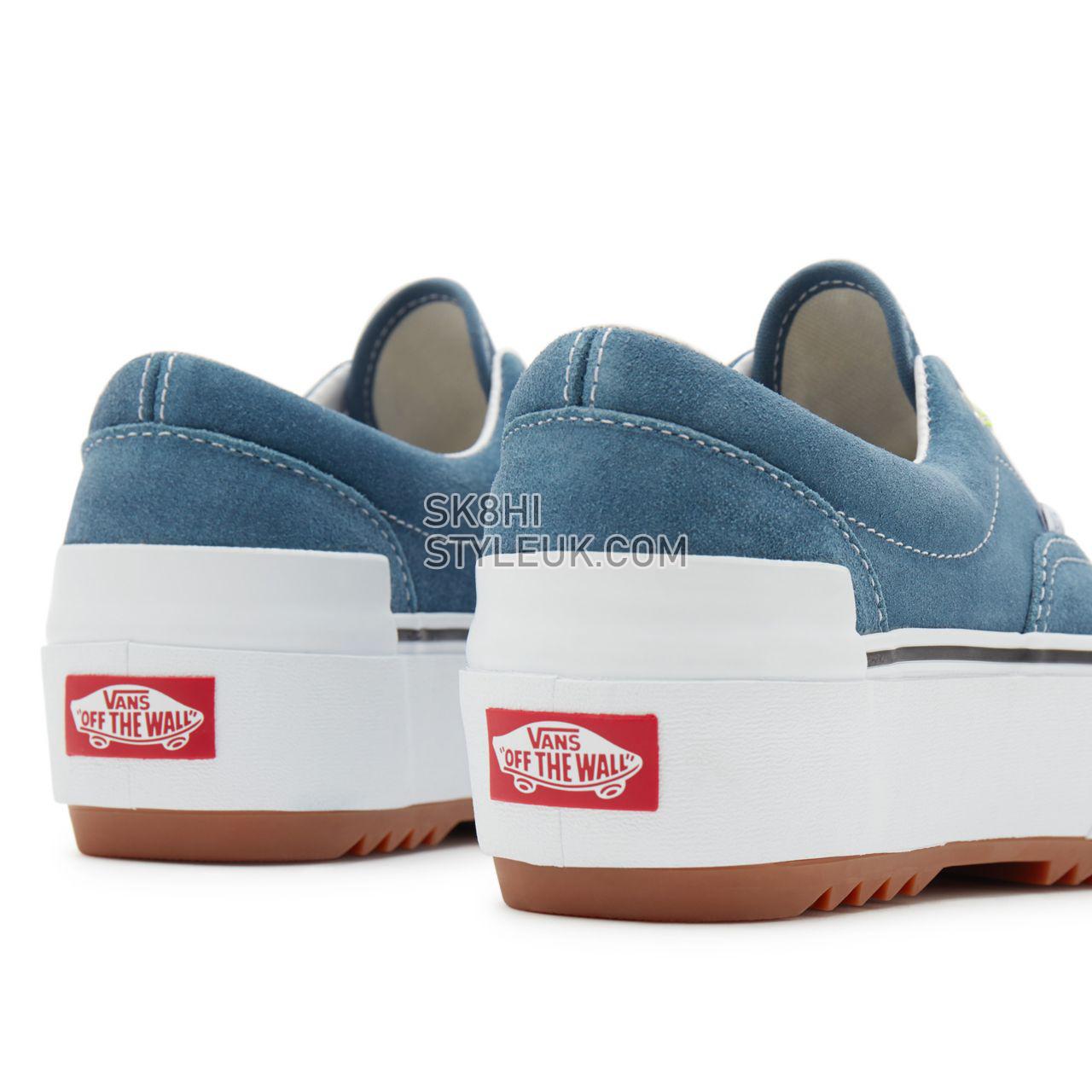 Vans Multi Lace Era Stacked Blue Classic Womens - (Multi Lace) cement blue/true white VN0A4BTO9MT Shoes