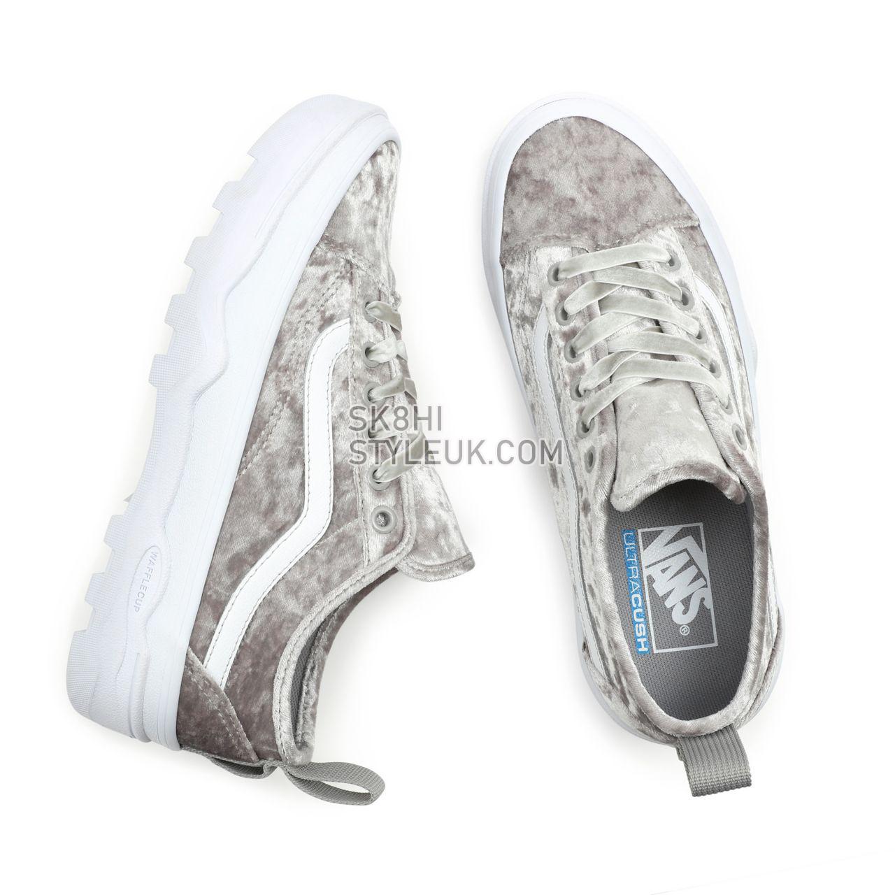 Vans Crushed Velvet Sentry Old Skool WC White Classic Womens - (Crushed Velvet) Silver/True White VN0A5KR3A62 Shoes