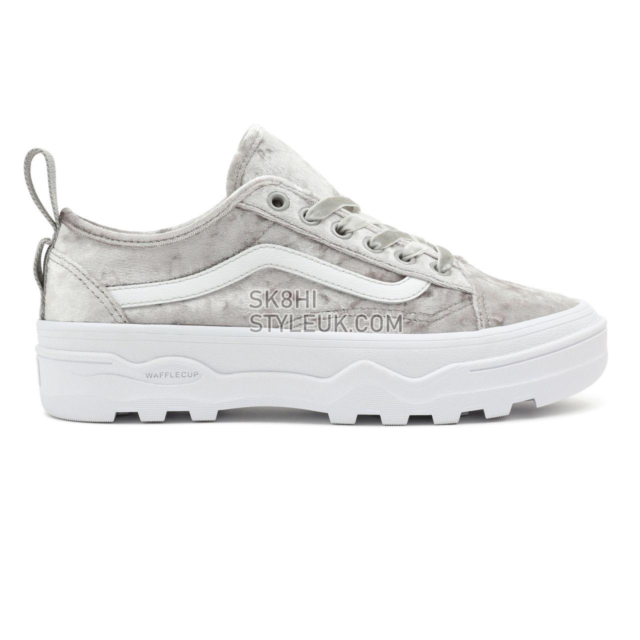 Vans Crushed Velvet Sentry Old Skool WC White Classic Womens - (Crushed Velvet) Silver/True White VN0A5KR3A62 Shoes