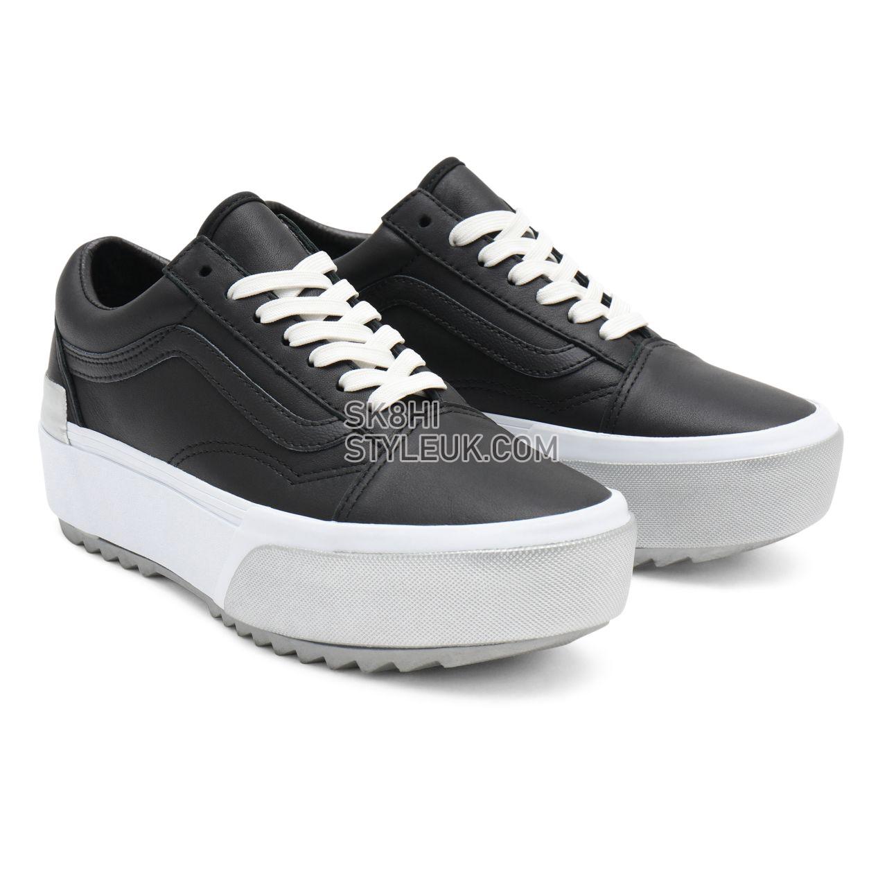 Vans Shiny Old Skool Stacked Black Classic Womens - (Shiny) black/true white VN0A4U159IW Shoes