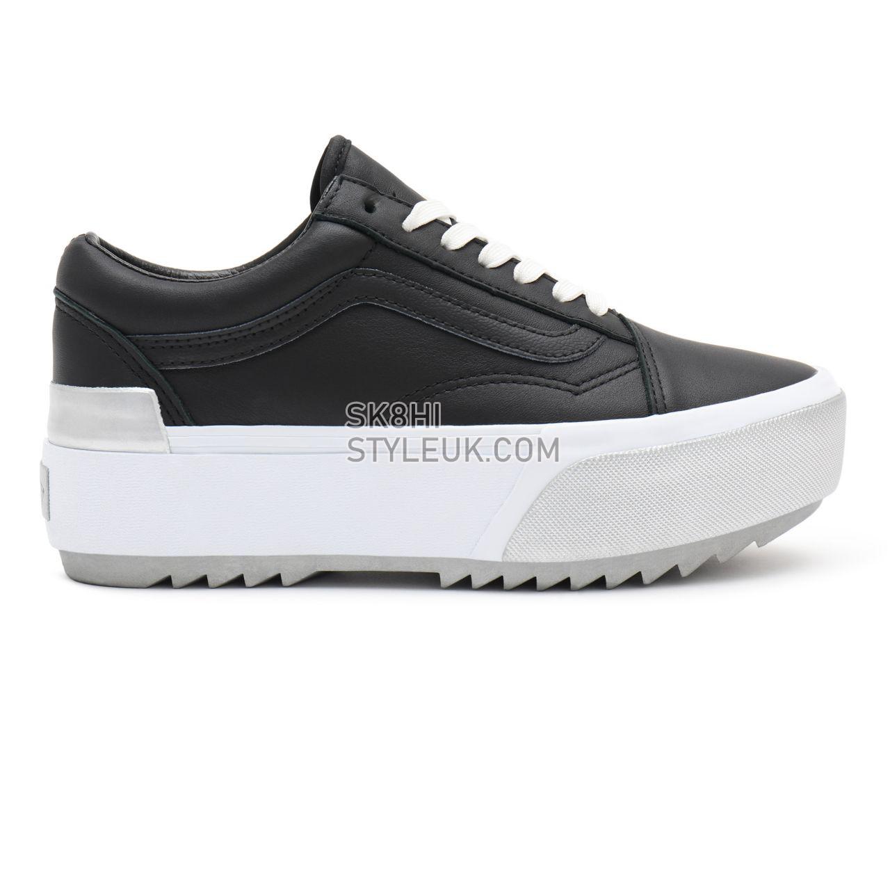 Vans Shiny Old Skool Stacked Black Classic Womens - (Shiny) black/true white VN0A4U159IW Shoes